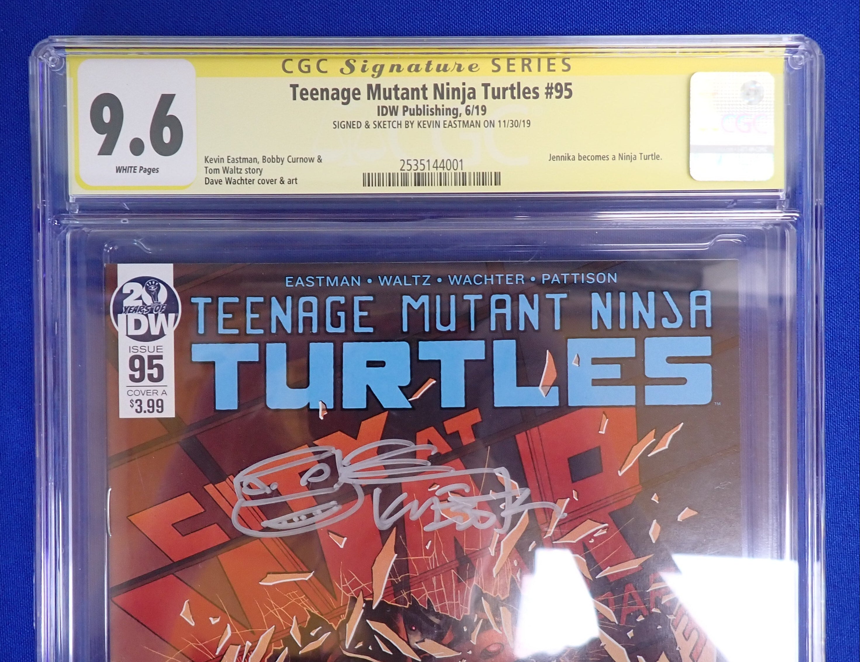 Teenage Mutant Ninja Turtles #95 (2019) - CGC 9.6 - SIGNED & SKETCH BY KEVIN EASTMAN