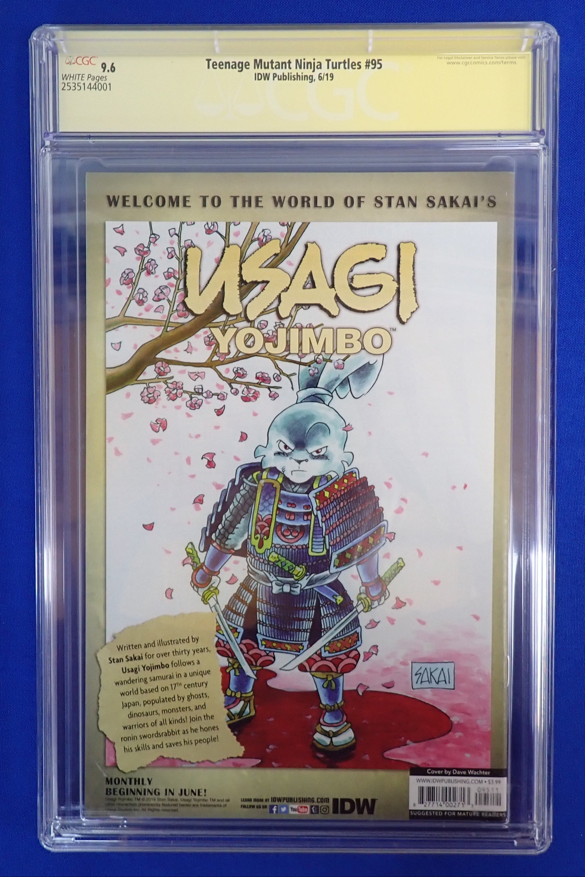 Teenage Mutant Ninja Turtles #95 (2019) - CGC 9.6 - SIGNED & SKETCH BY KEVIN EASTMAN