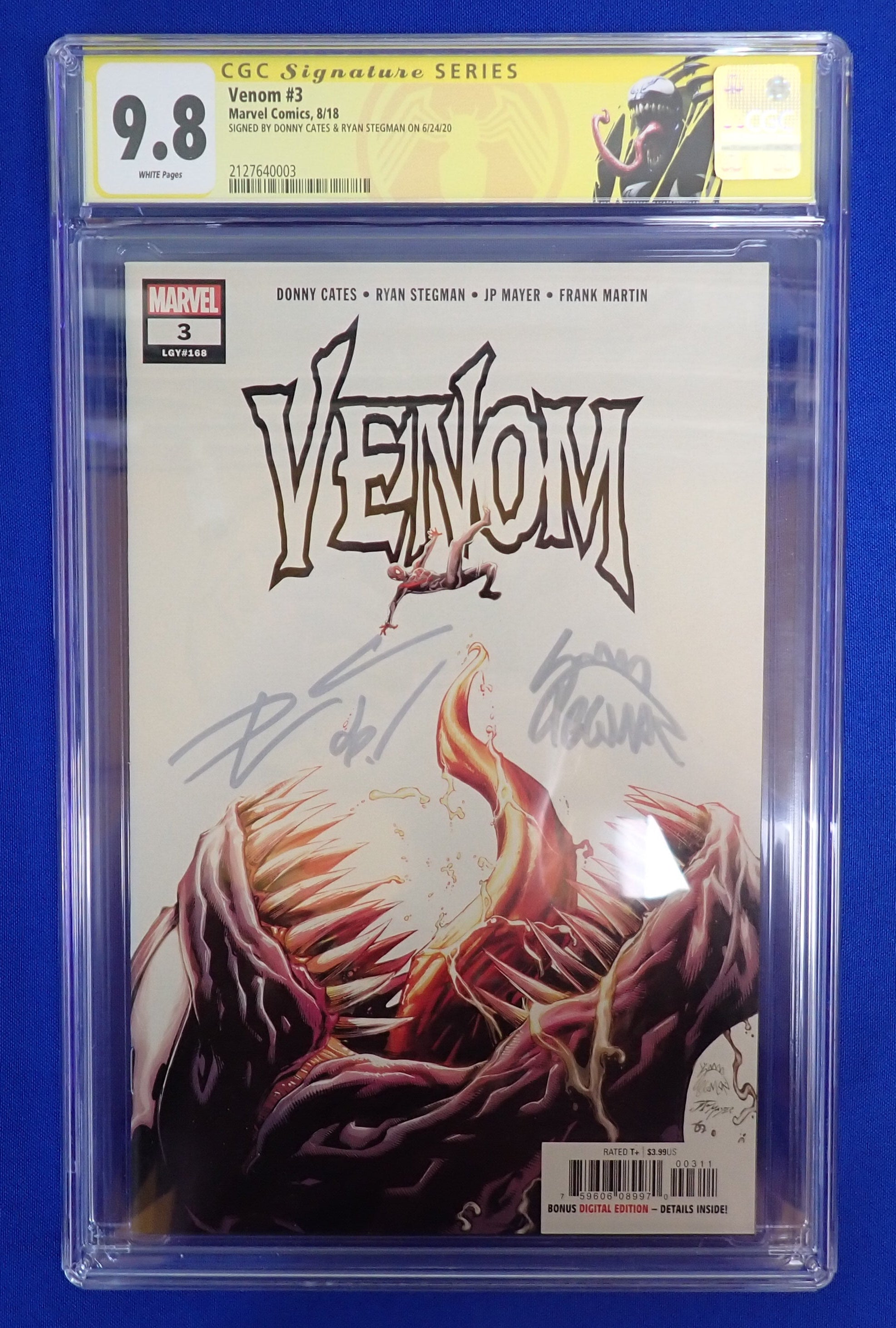 Venom #3 (2018) - CGC 9.8 - SIGNED BY SIGNED BY DONNY CATES & RYAN STEGMAN