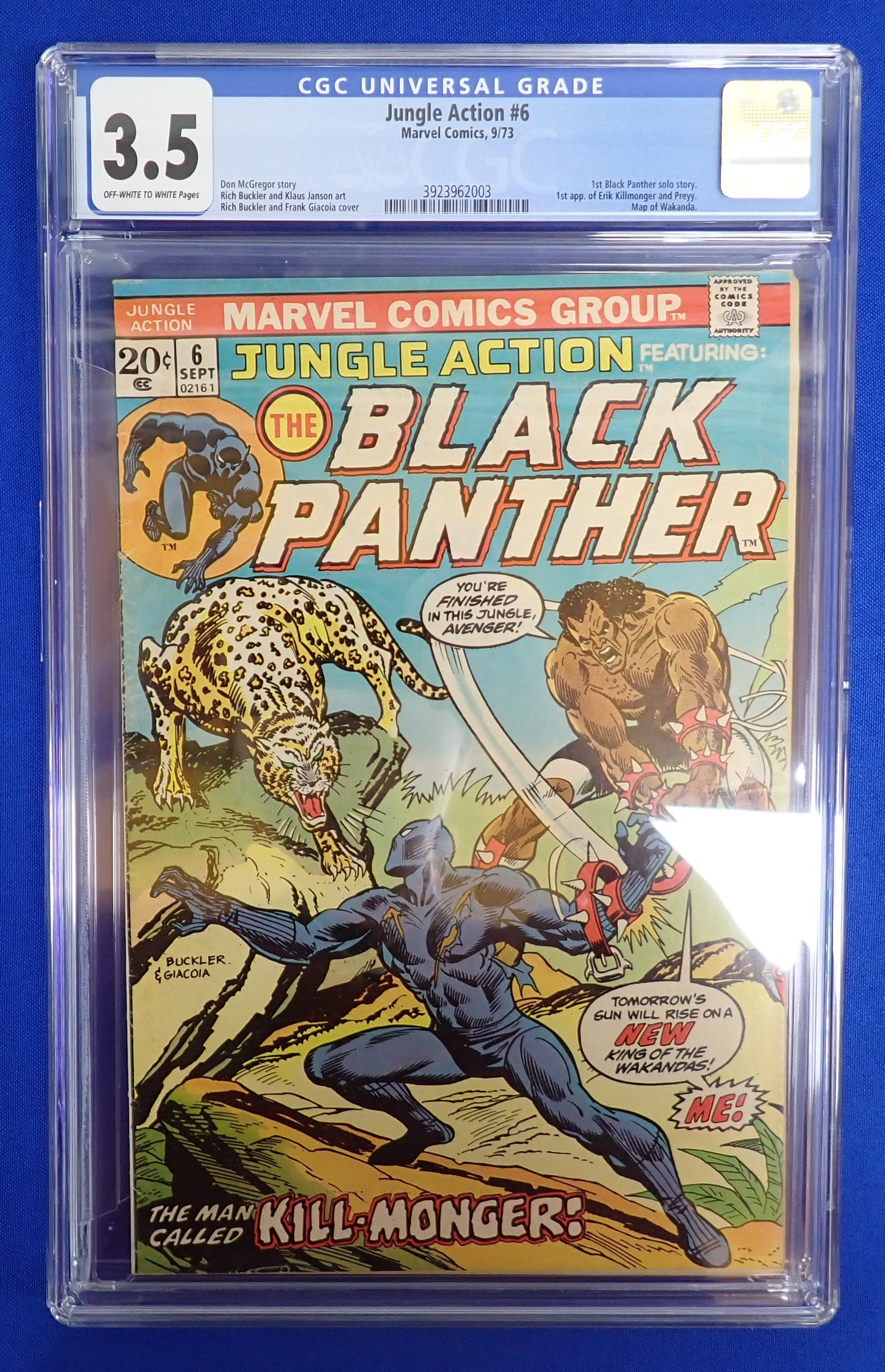 Jungle Action #6 (1973) - CGC 3.5 - 1st Solo Black Panther