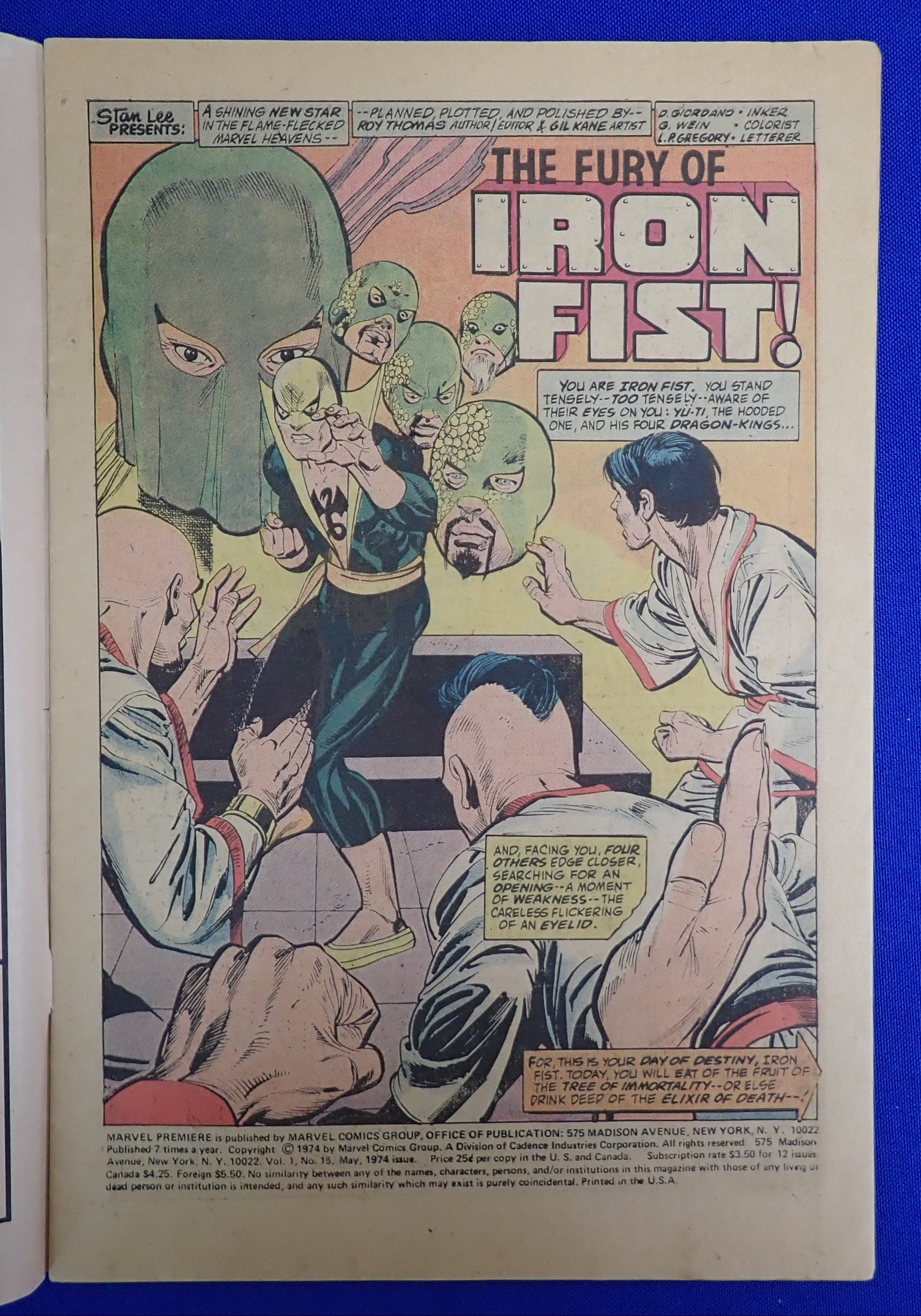 Marvel Premiere #15 (1974) - VG- - (3.5) - 1st Iron Fist, Daniel Rand