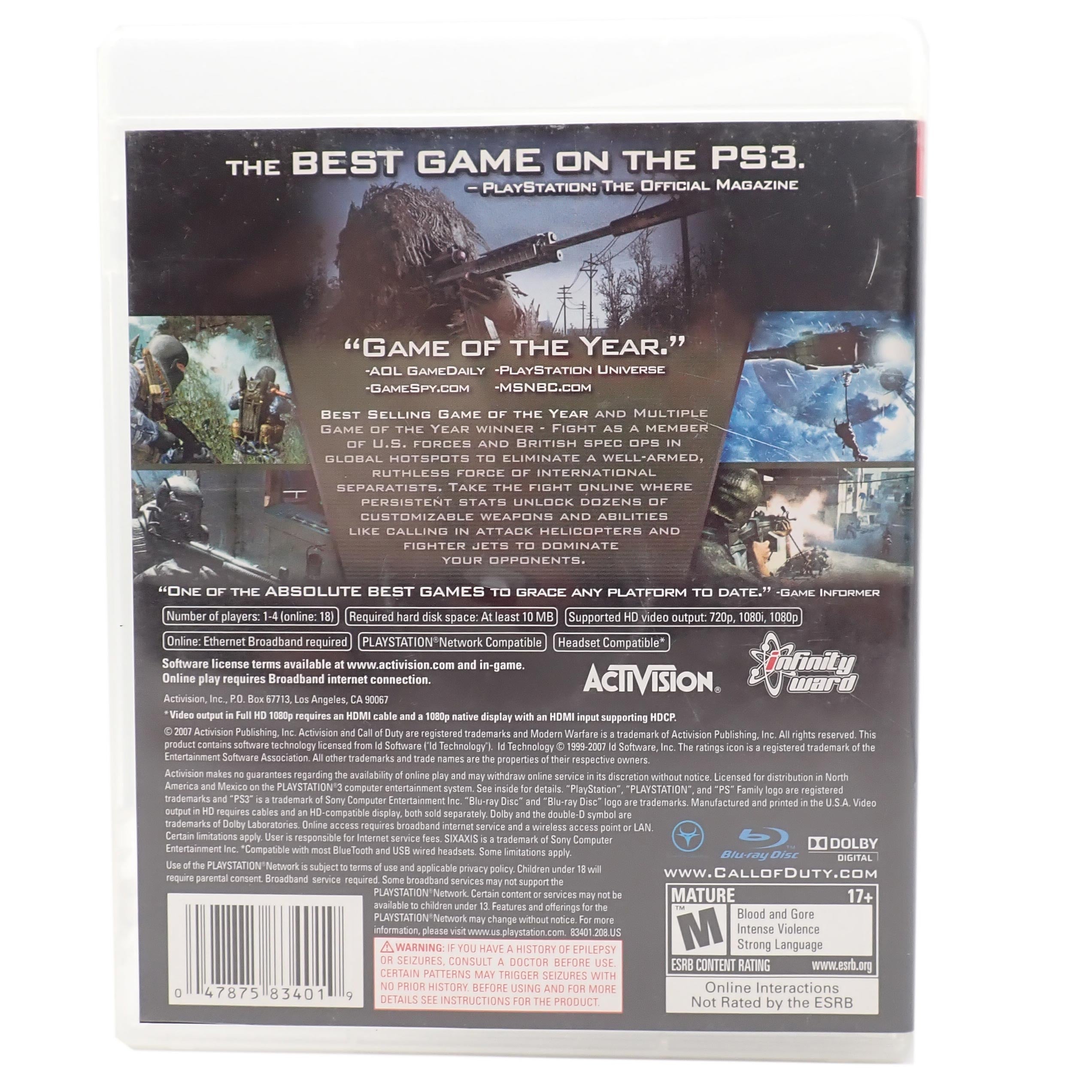 Call of Duty 4: Modern Warfare (Game of the Year Edition) - PS3
