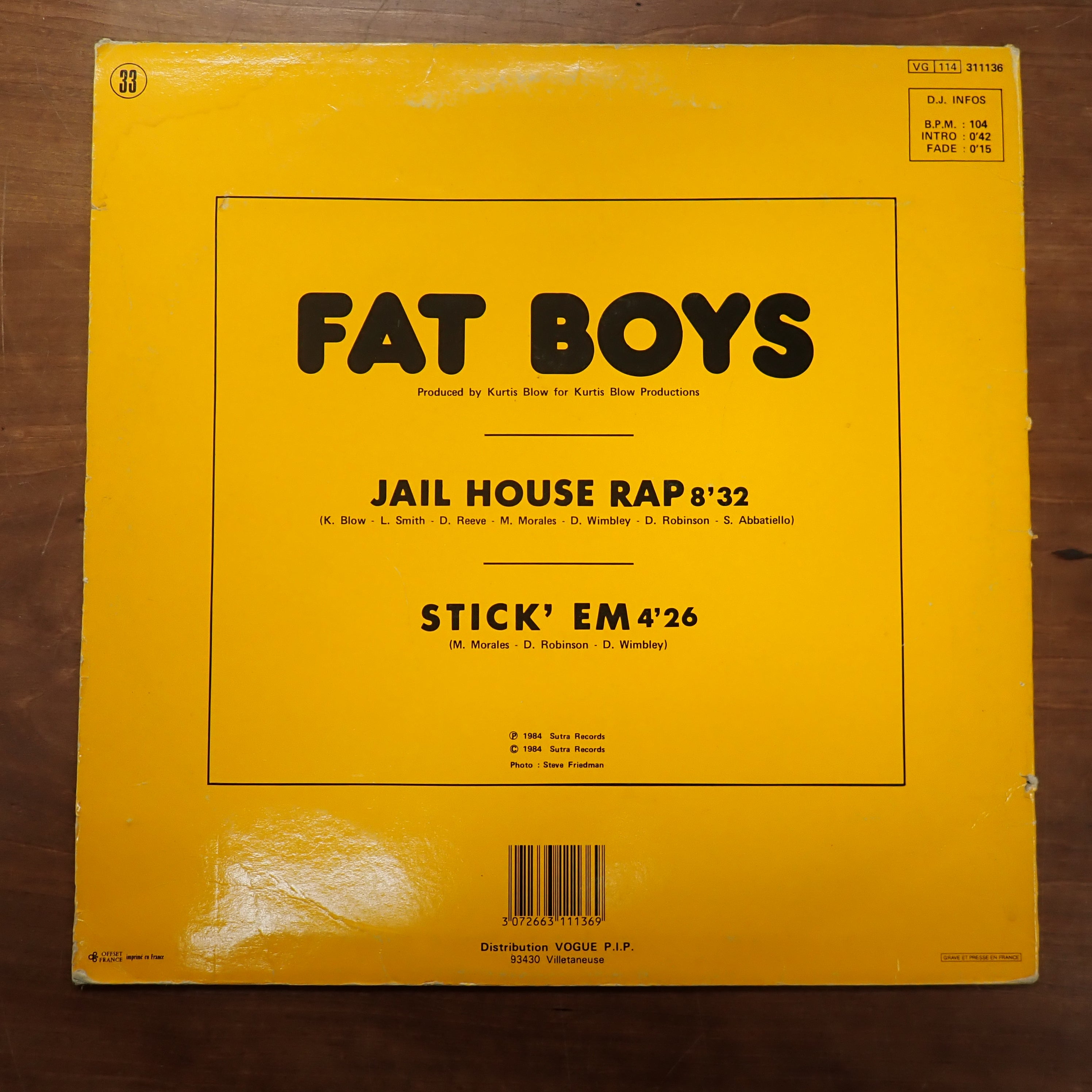 Fat Boys - Jail House Rap / Stick'Em