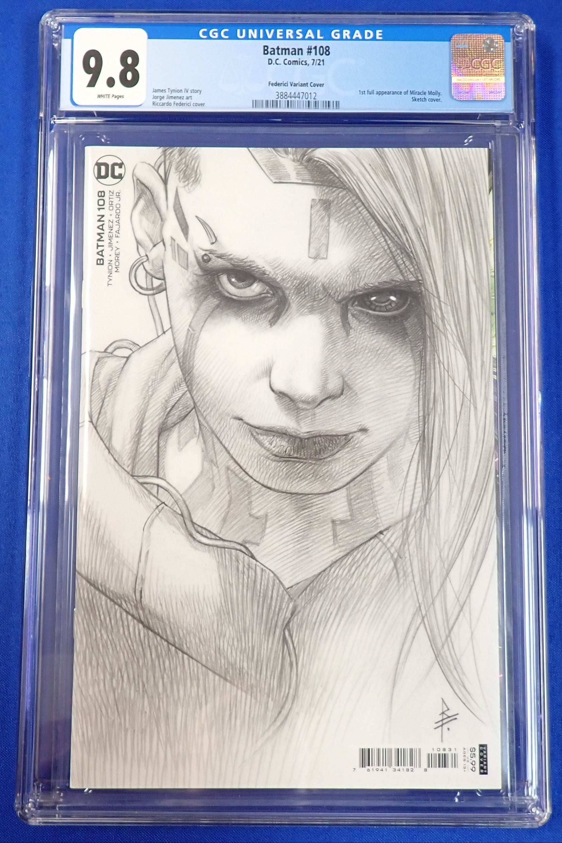 Batman #108 (2021) - CGC 9.8 1:25 Federici Sketch Variant - 1st Miracle Molly