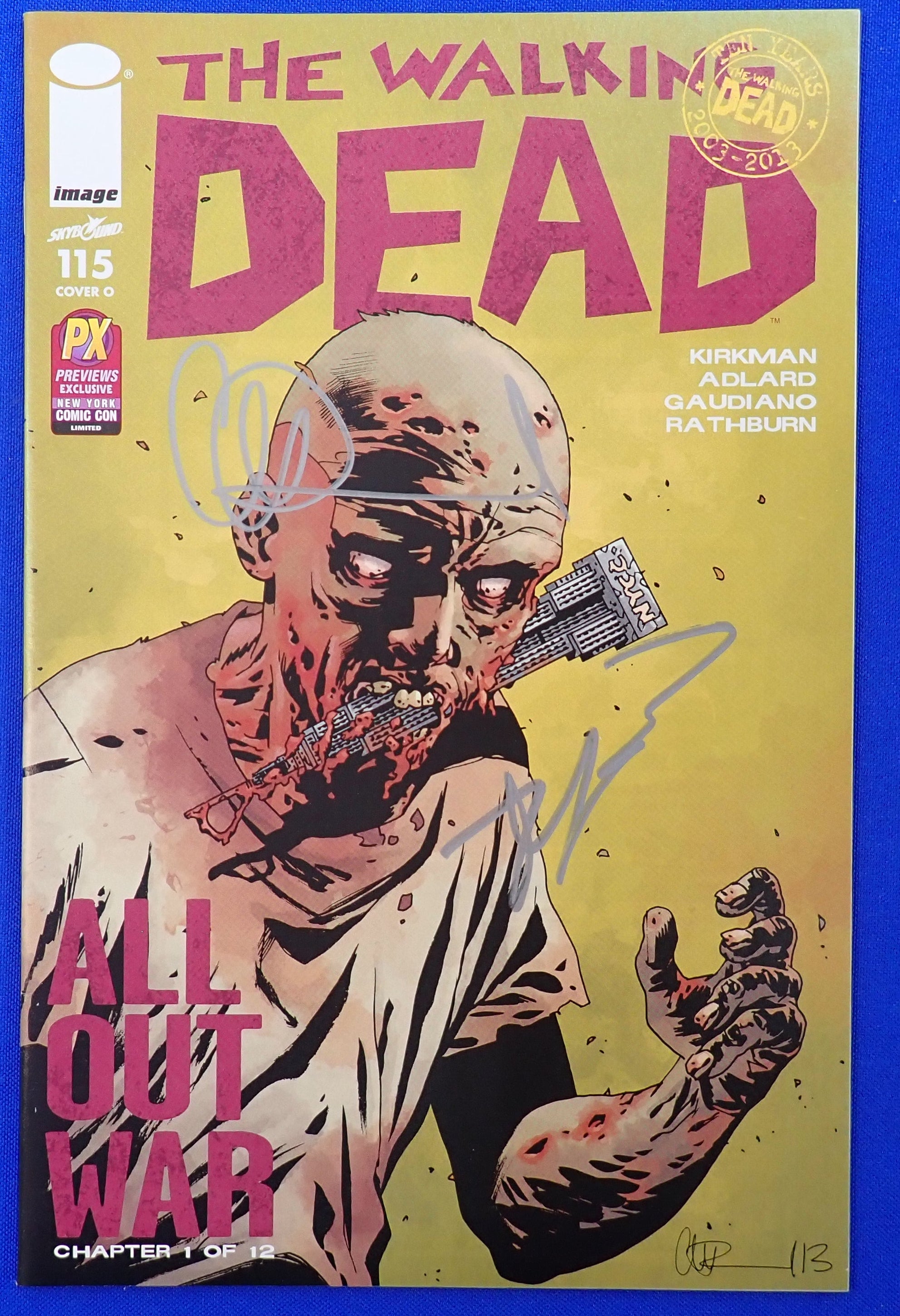 Walking Dead #115 (2013) - 2013 NYCC Exclusive SIGNED by Robert Kirkman & Adlard NM- (9.2)+