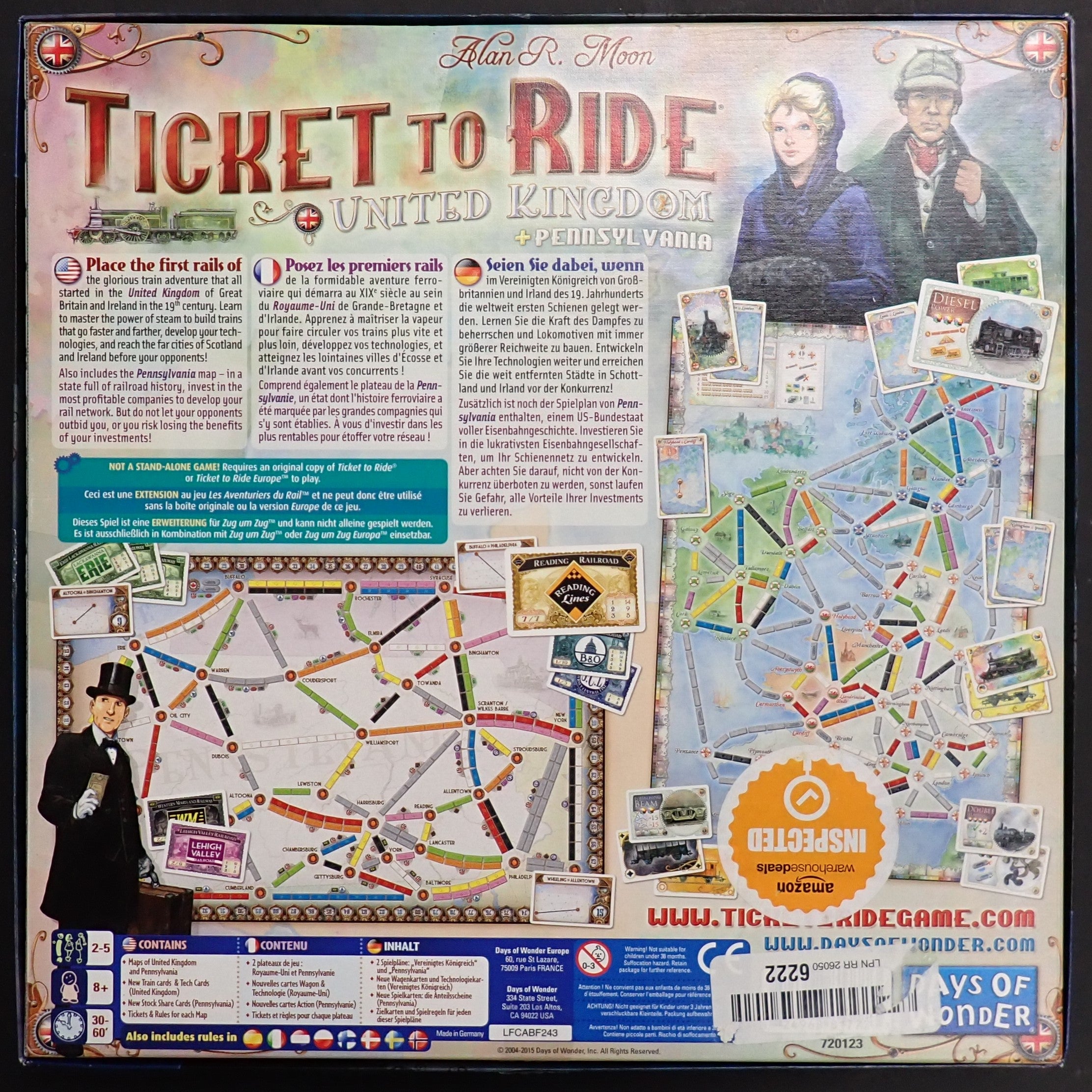 Ticket to Ride: United Kingdom & Pennsylvania (USED)