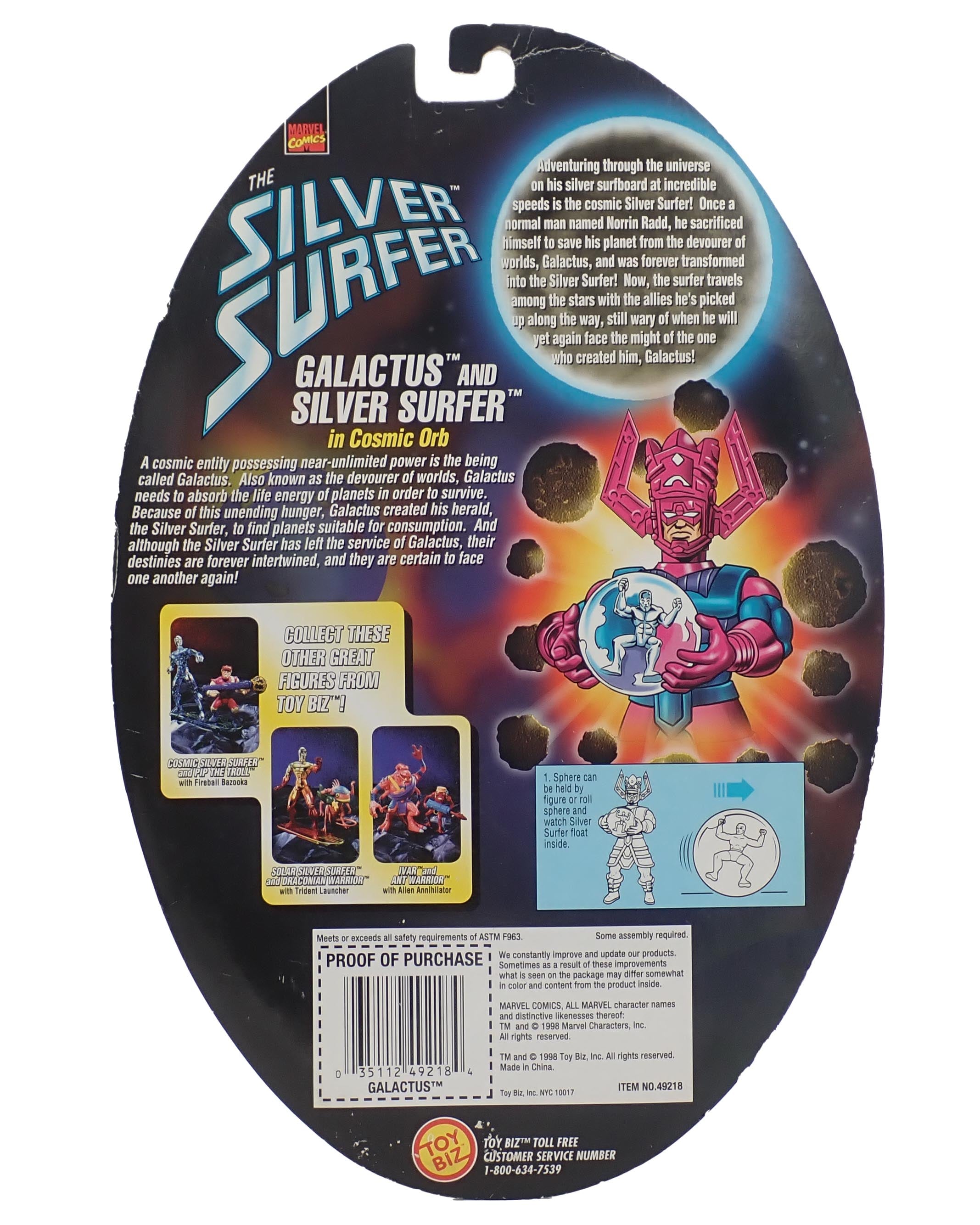 Galactus and SIlver in Cosmic Orb - Cosmic Power Alien Fighters Figure