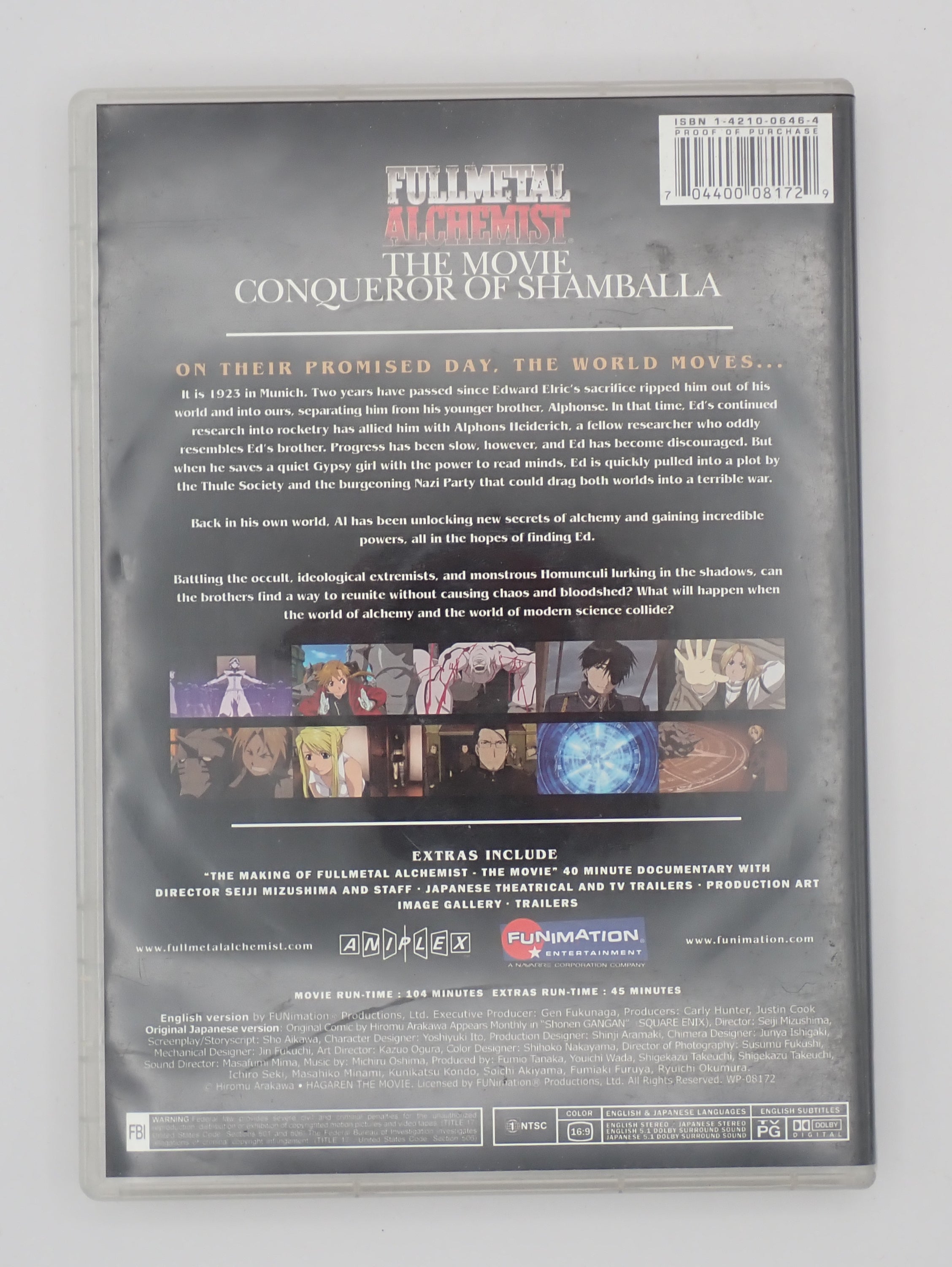Full Metal Alchemist The Movie Conqueror of Shamballa - DVD