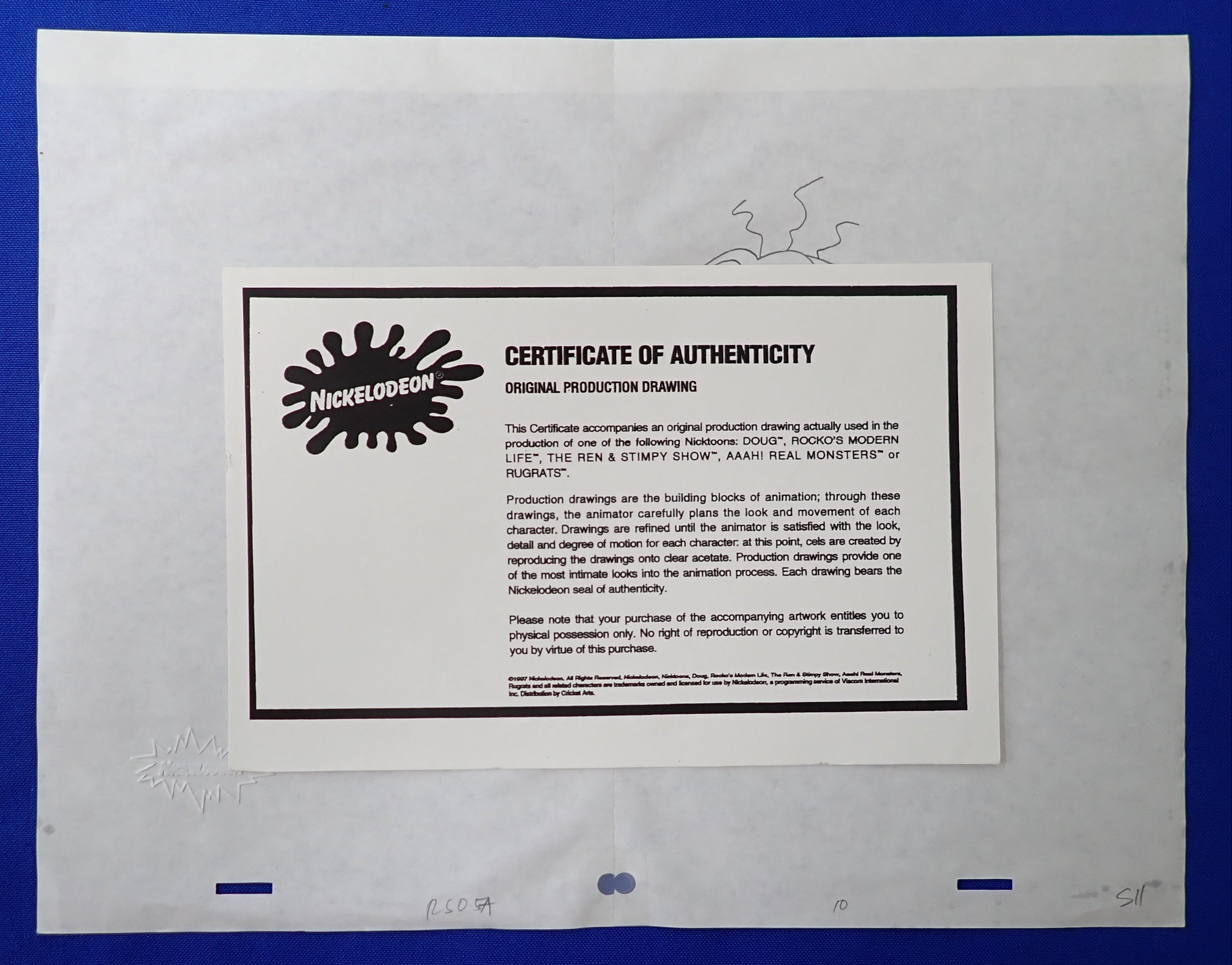 Ren & Stimpy Production Animation Drawing (w/COA)