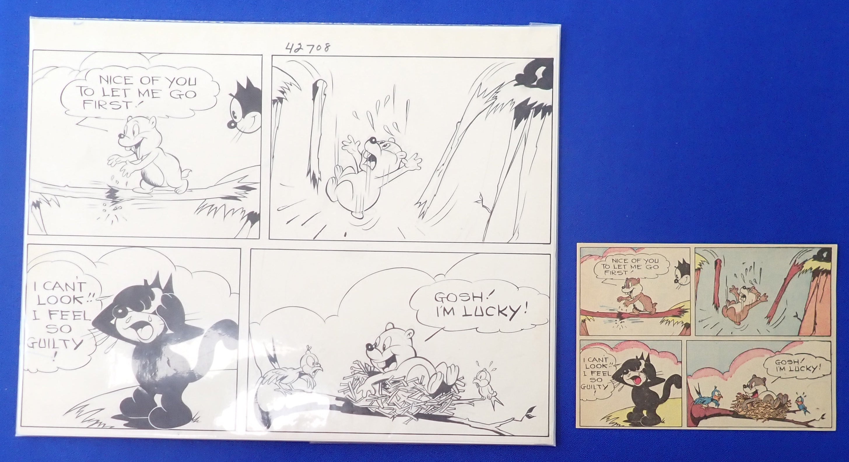 Felix the Cat Original Art From Joe Oriolo Comic Strip