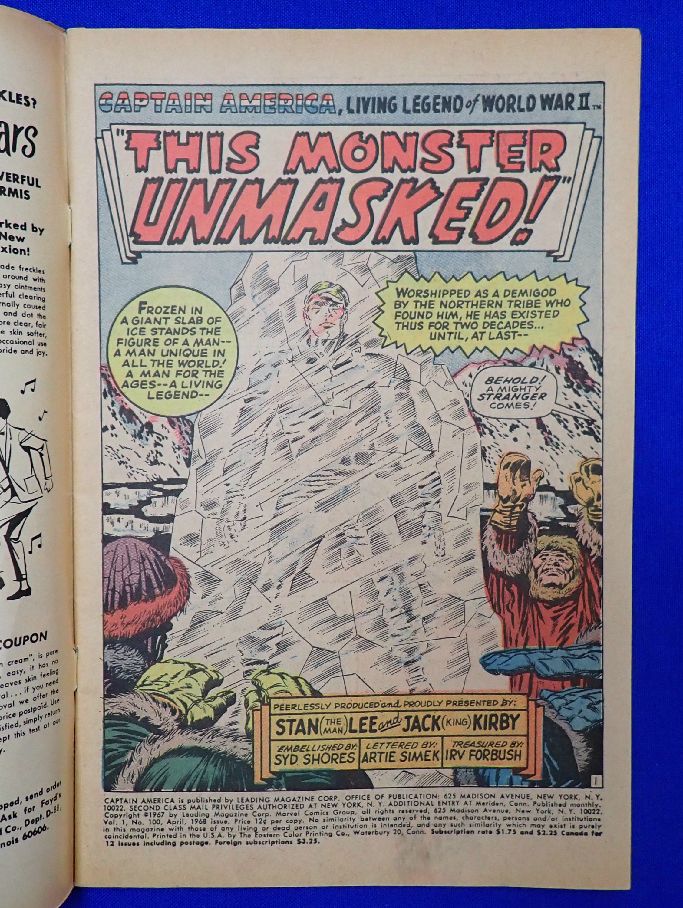 Captain America #100 (1968) - VG (4.0) - 1st Solo Captain America Series
