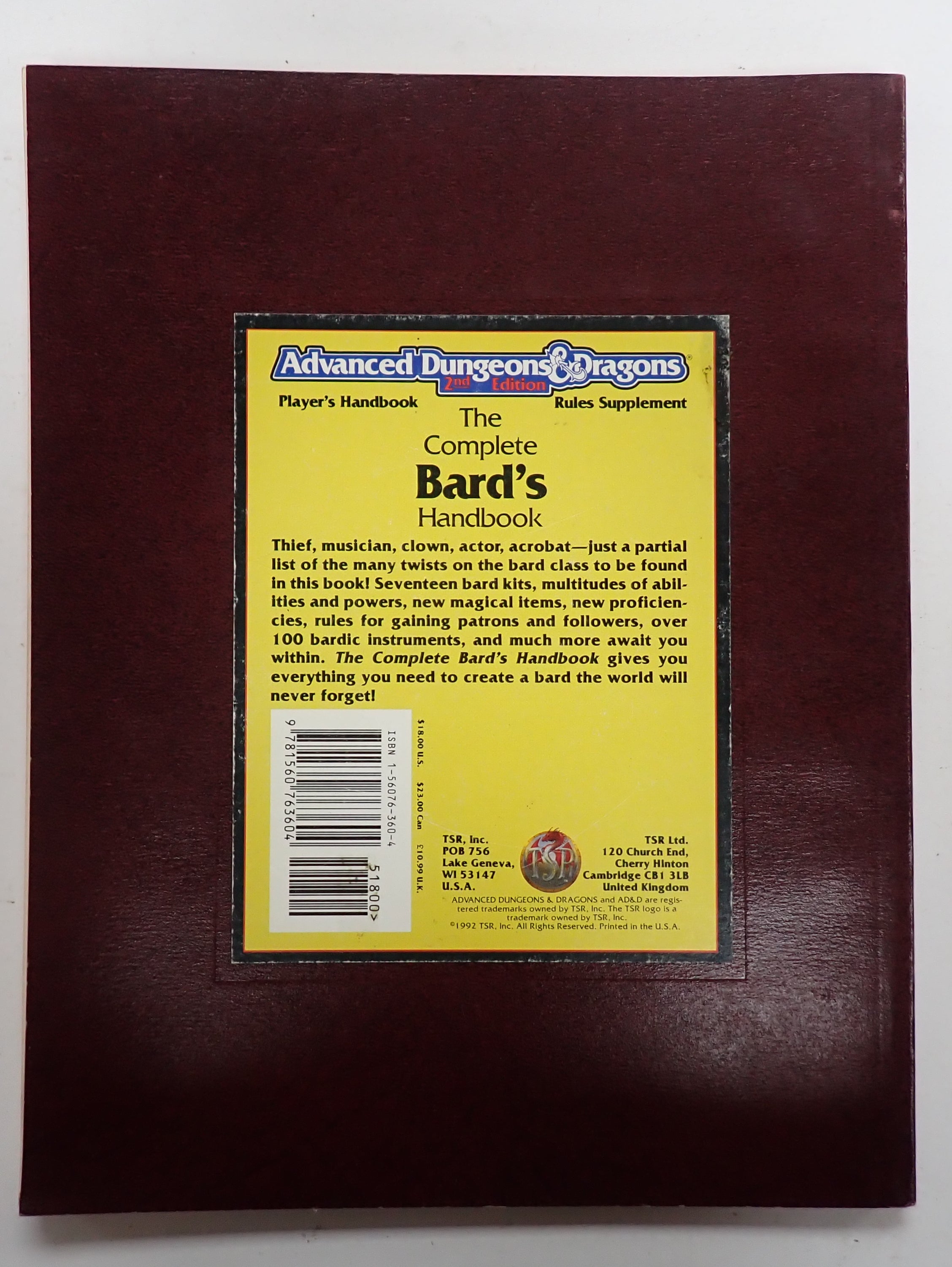 D&D 2e The Complete Bard's Handbook
