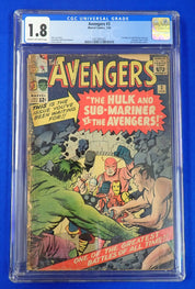 Avengers #3 (1964) - CGC 1.8 - 1st Hulk and Sub-Mariner Team-Up