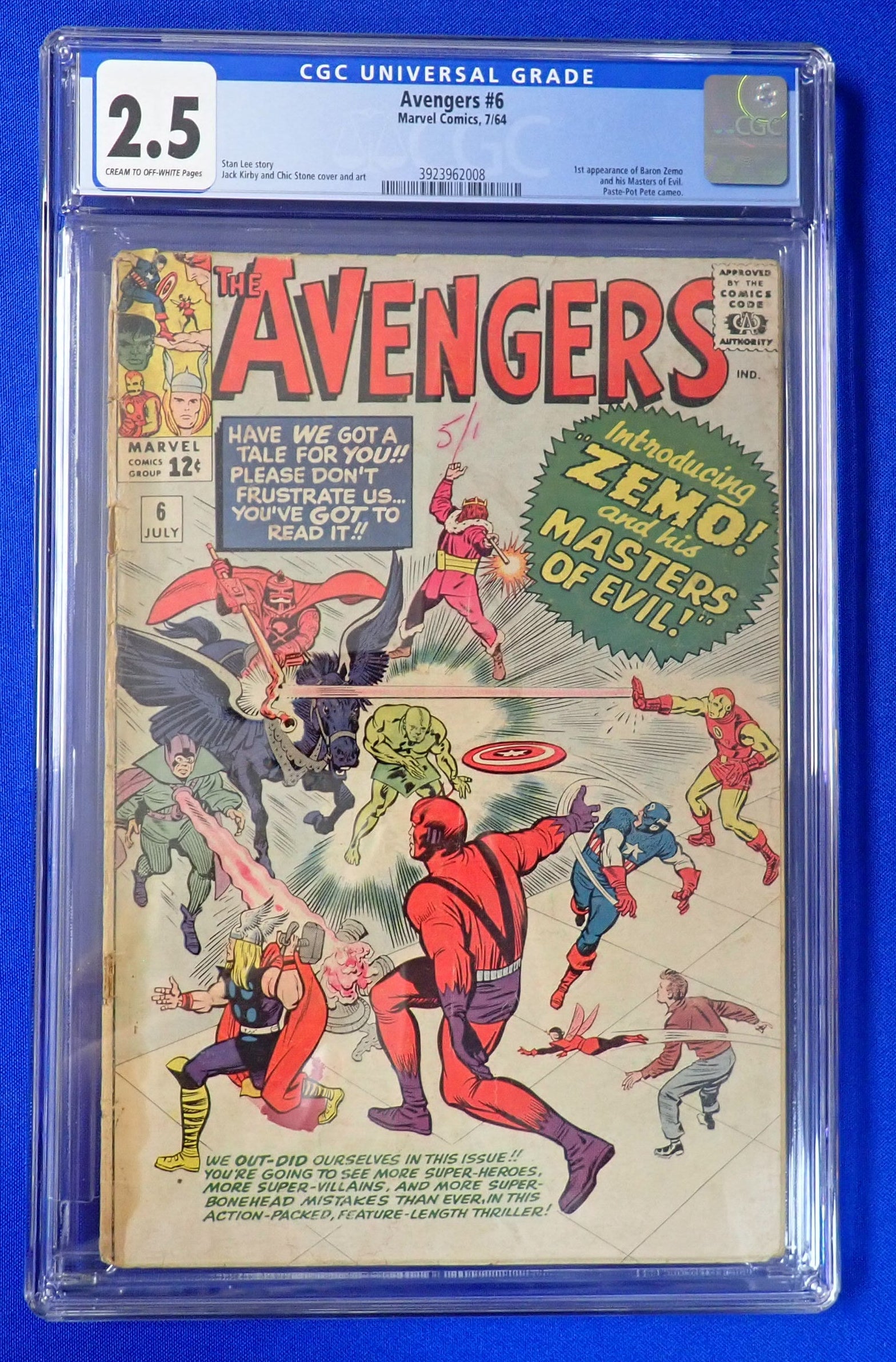 Avengers #6 (1964) - CGC 2.5 - 1st Baron Zemo