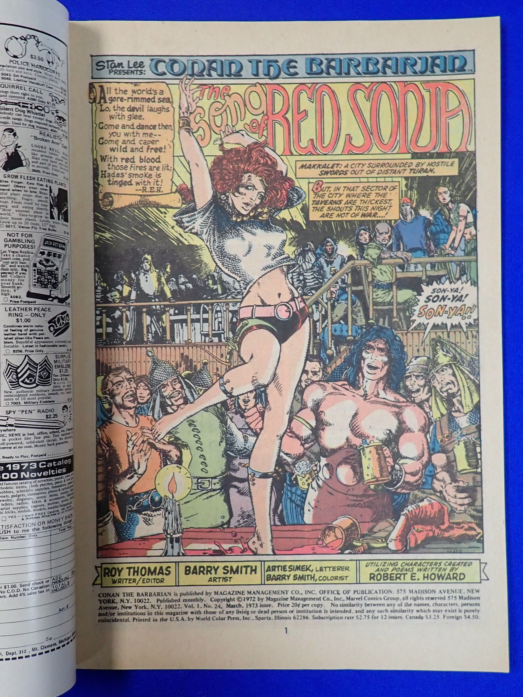Conan the Barbarian #24 (1973) - VF+ (8.5) - 1st Cover Red Sonja