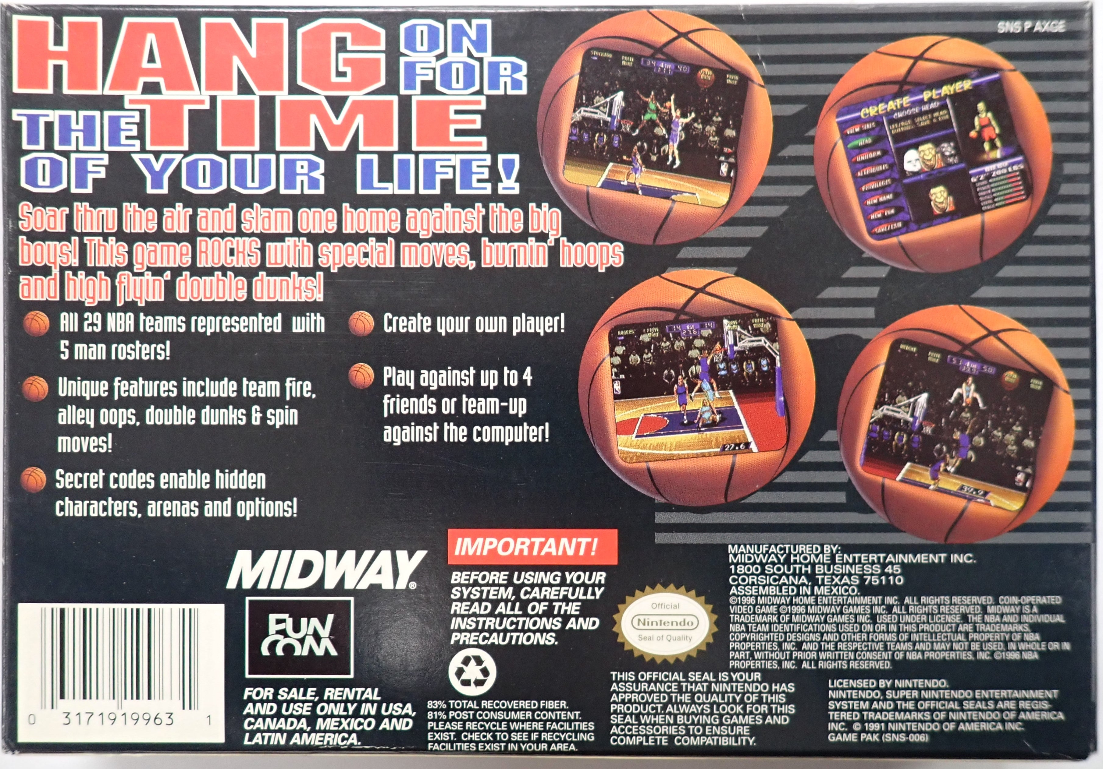 NBA Hang Time- SNES