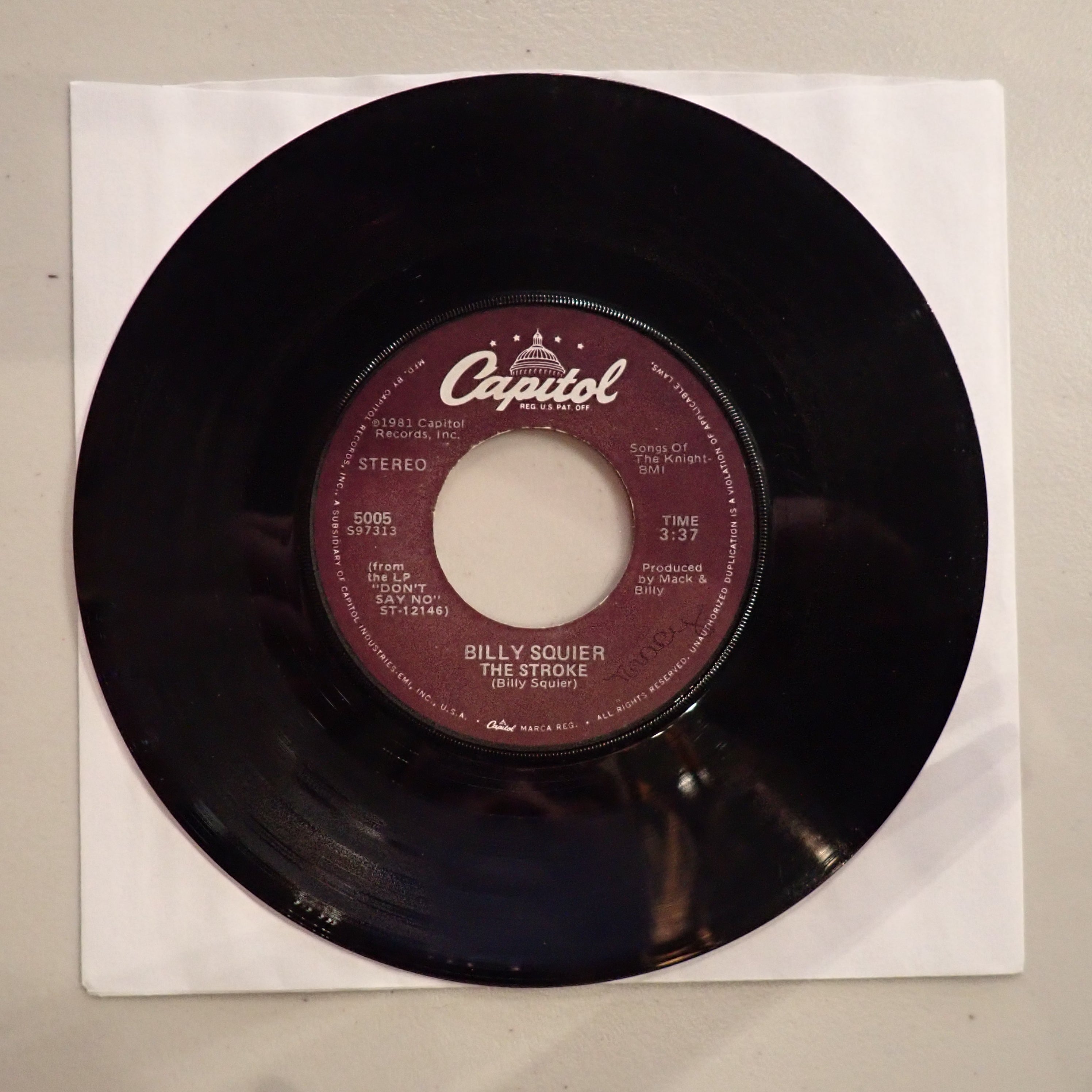 Billy Squier - The Stroke / Too Daze Gone