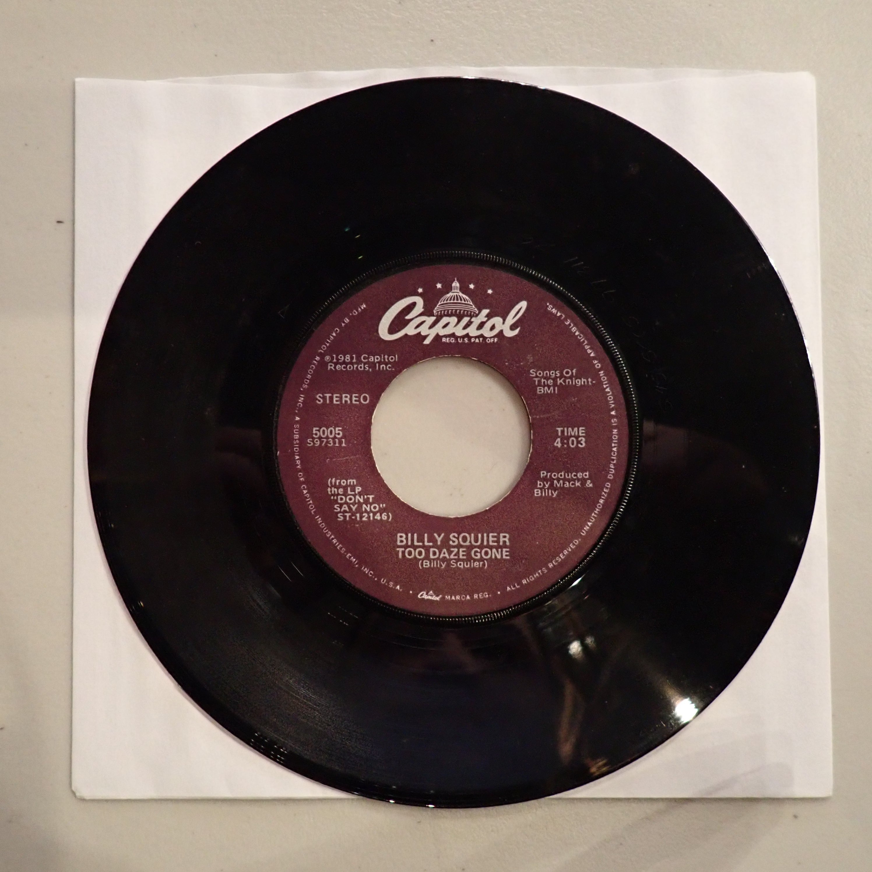 Billy Squier - The Stroke / Too Daze Gone