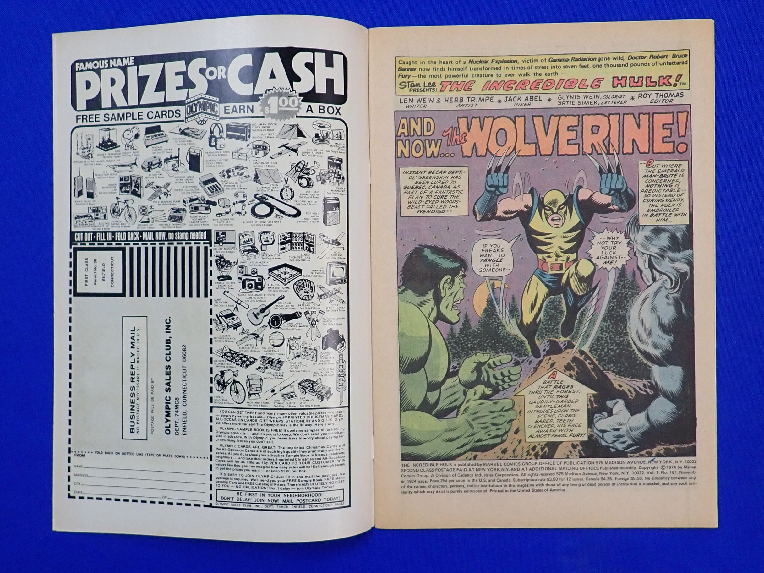 Incredible Hulk #181 (1974) - FN/VF (7.0)+ - 1st Wolverine