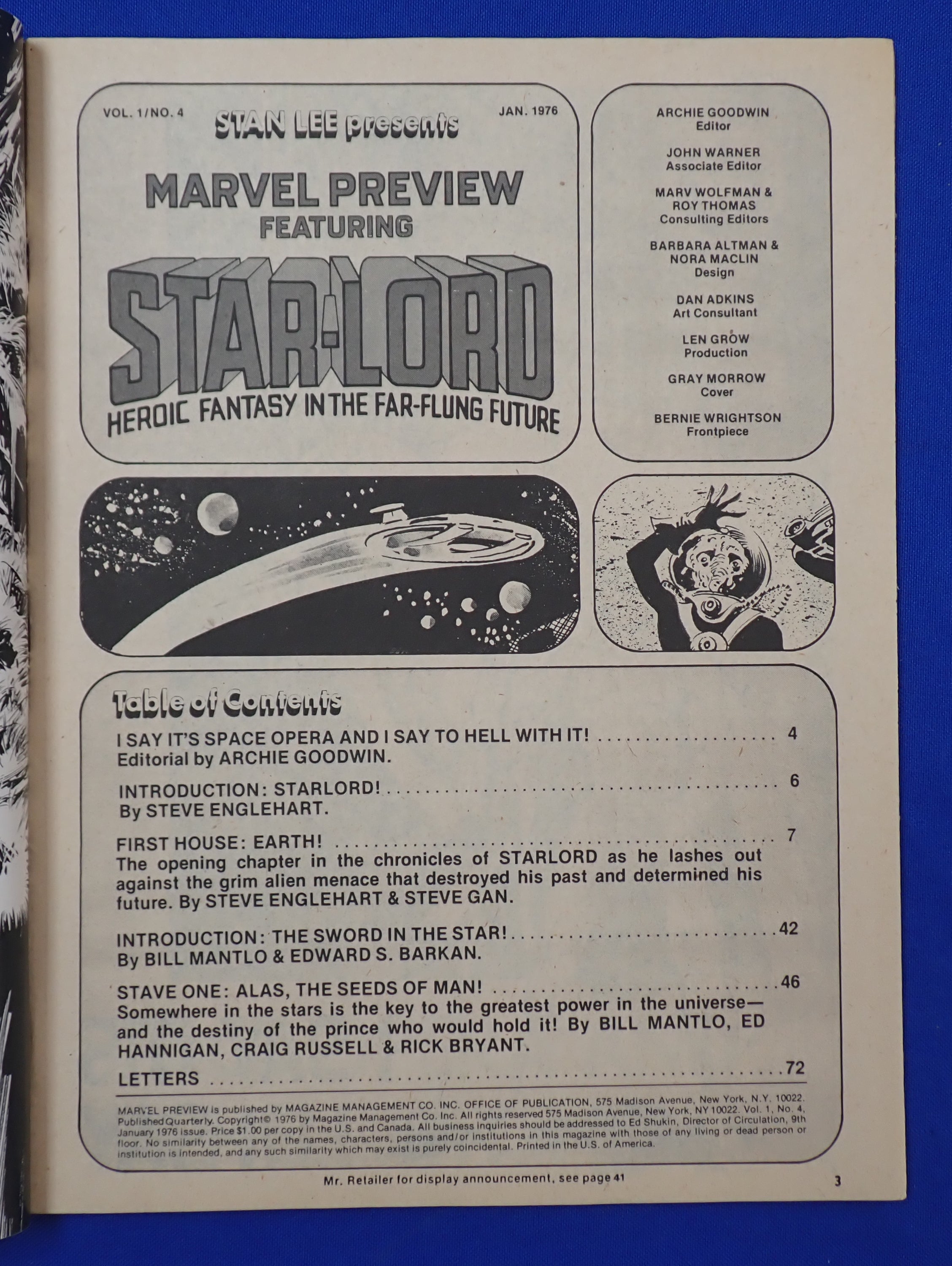 Marvel Preview #4 (1976) - FN+ (6.5) - 1st Star-Lord!