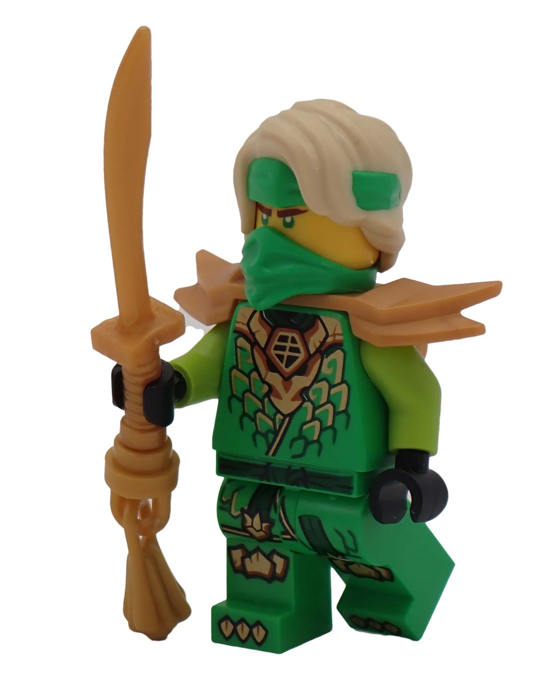 Lloyd - Dragons Rising, Tunic with Dragon Head, Hair, Wide Pearl Gold Shoulder Armor njo1041 - LEGO Minifig