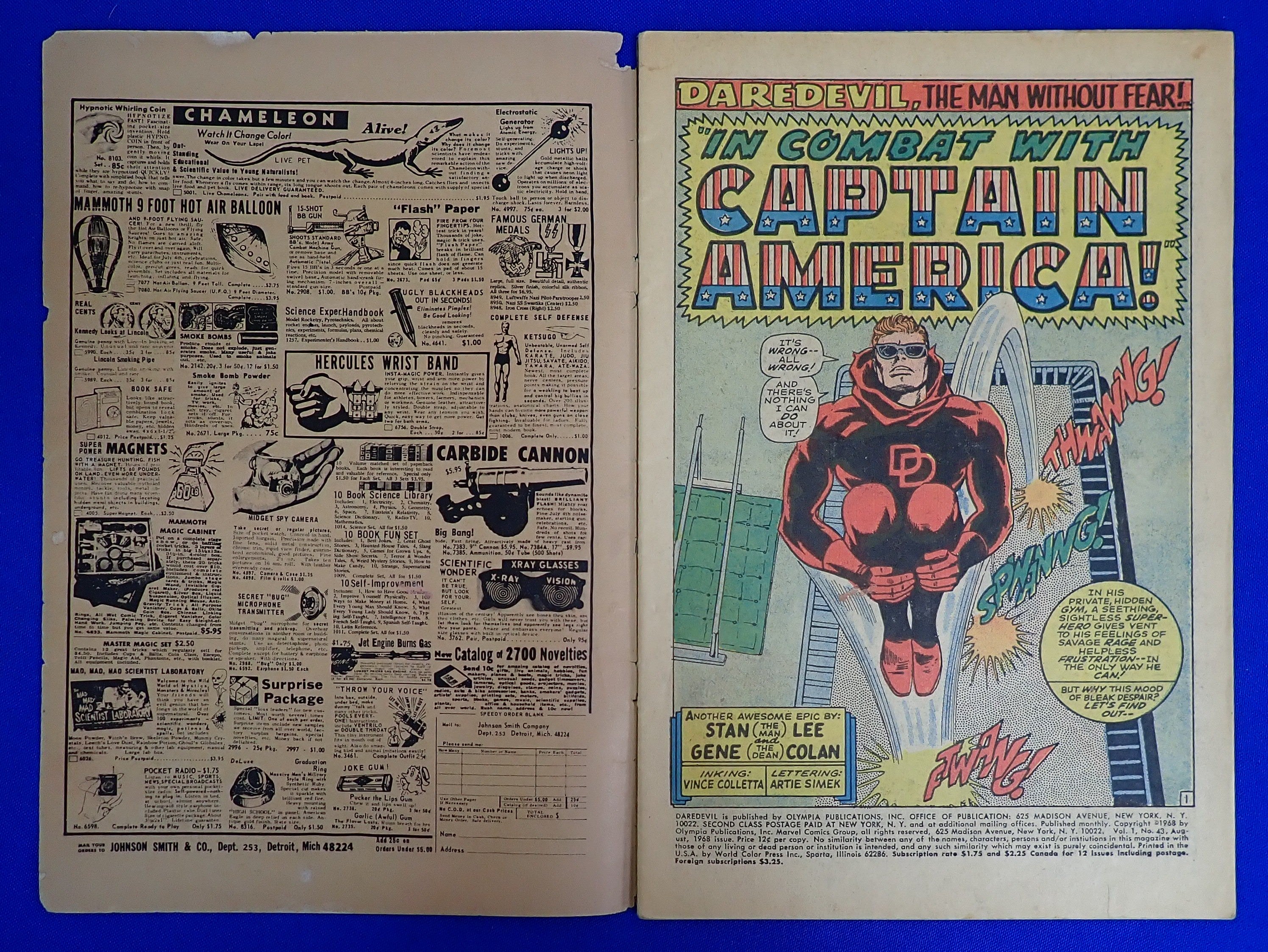 Daredevil #43 (1968) - G (2.0) - 1st Battle of DD vs. CA