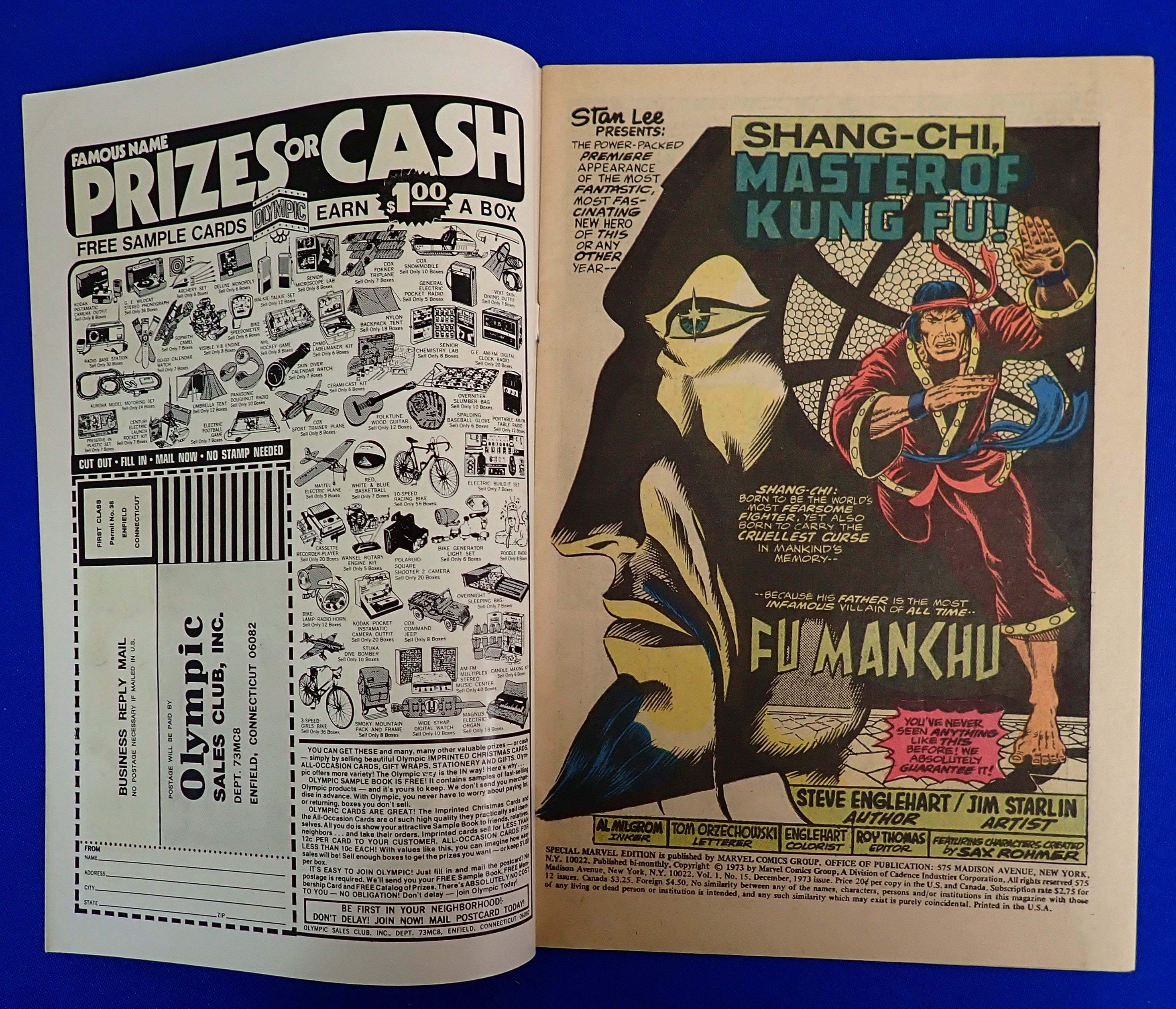 Special Marvel Edition #15 (1973) - VG+ (4.5) - 1st App. Shang Chi + Others