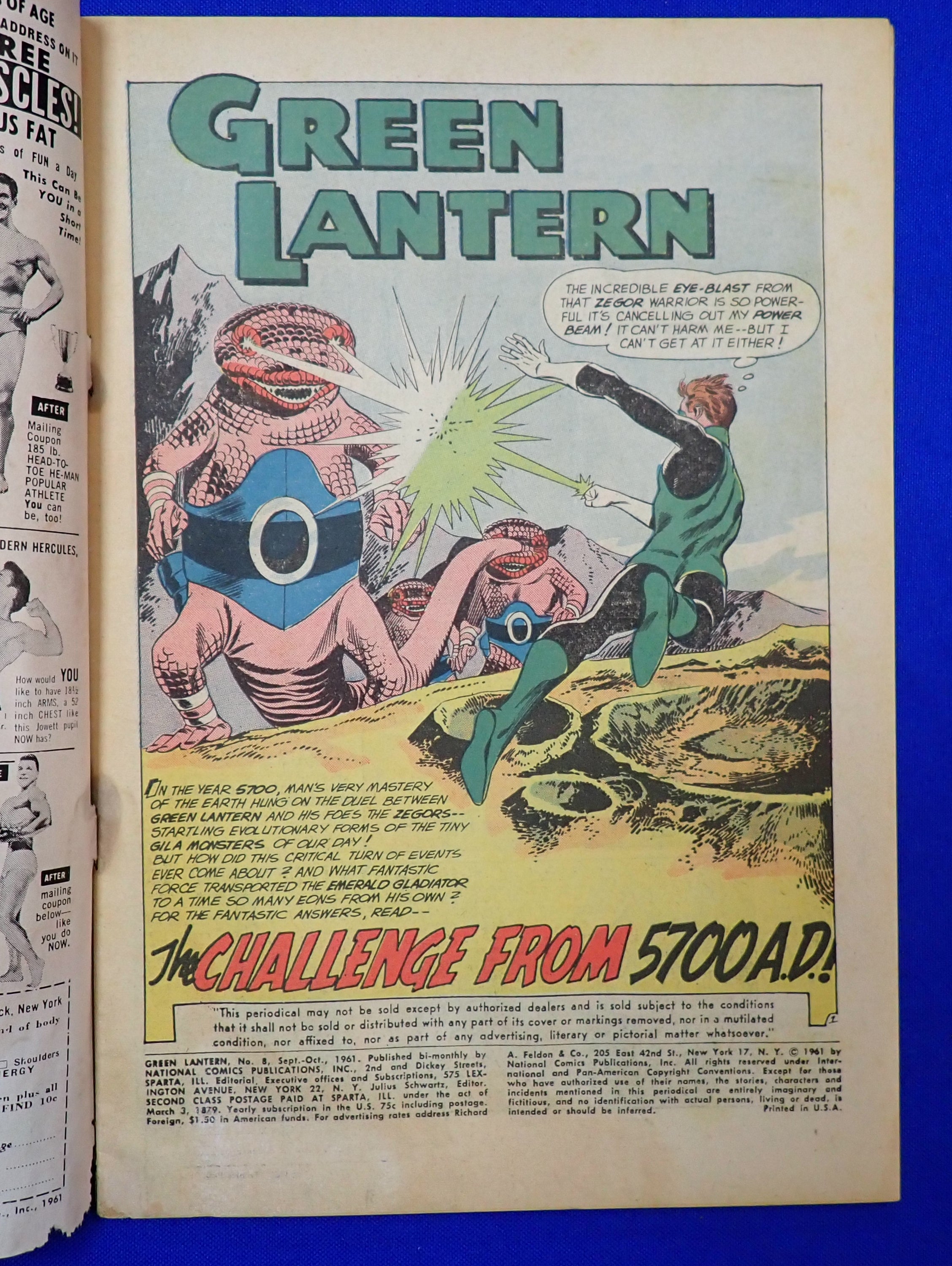 Green Lantern #8 (1961) - VG (4.0) - Signed by Martin Nodell