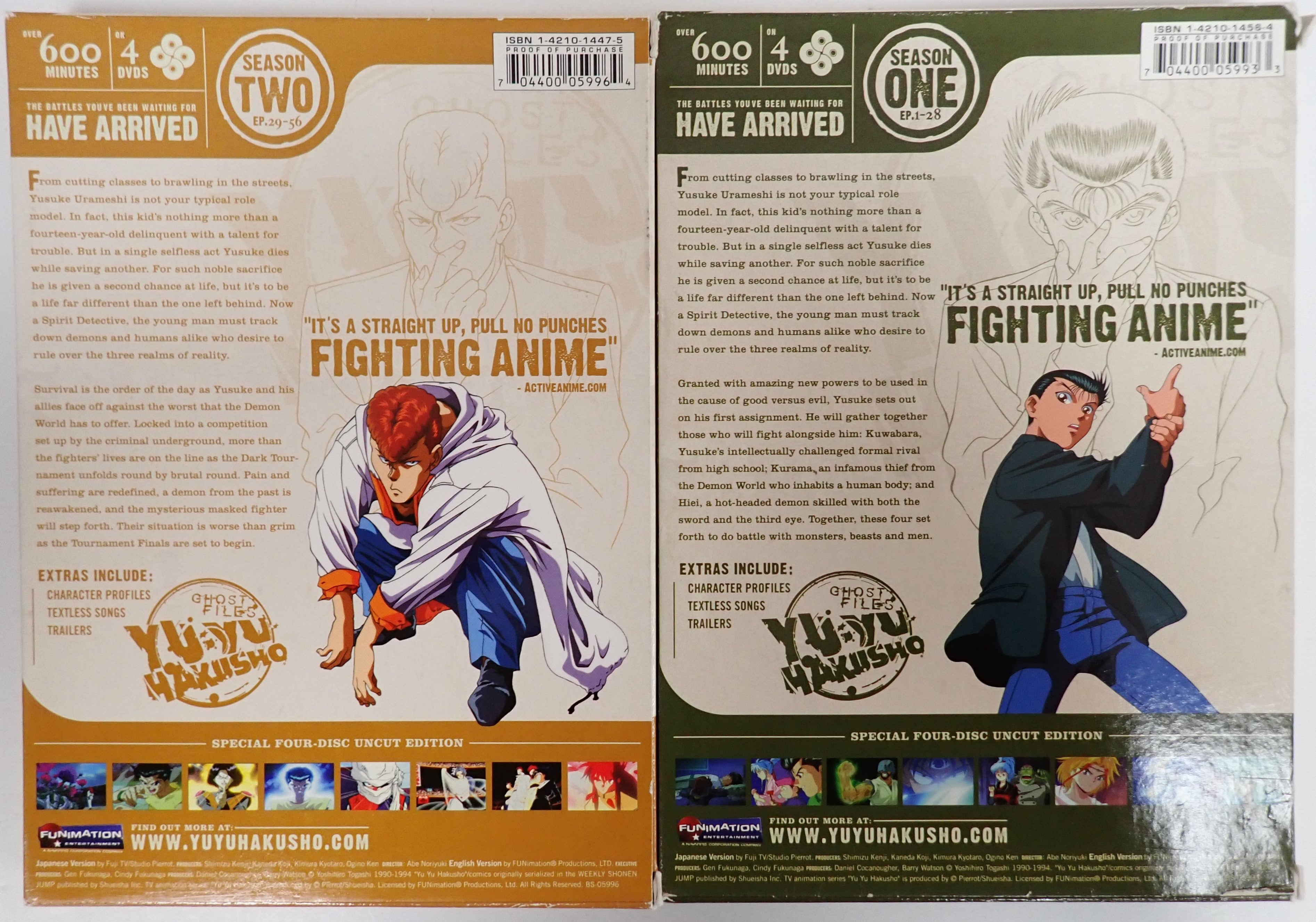 Yu Yu Hakusho Season 1 + 2 - DVD