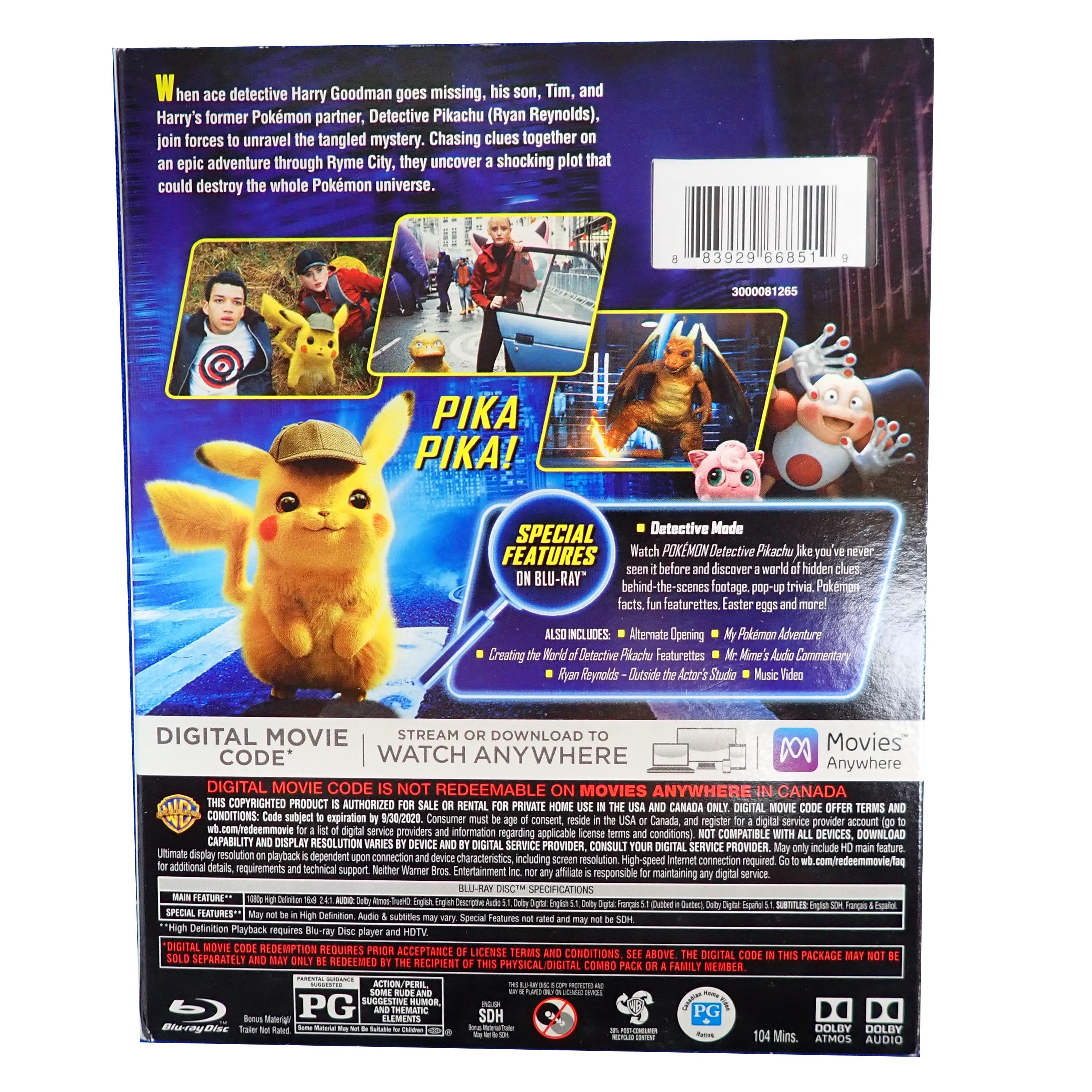 Detective Pikachu - [Blu-Ray + DVD] (Pre-Owned)