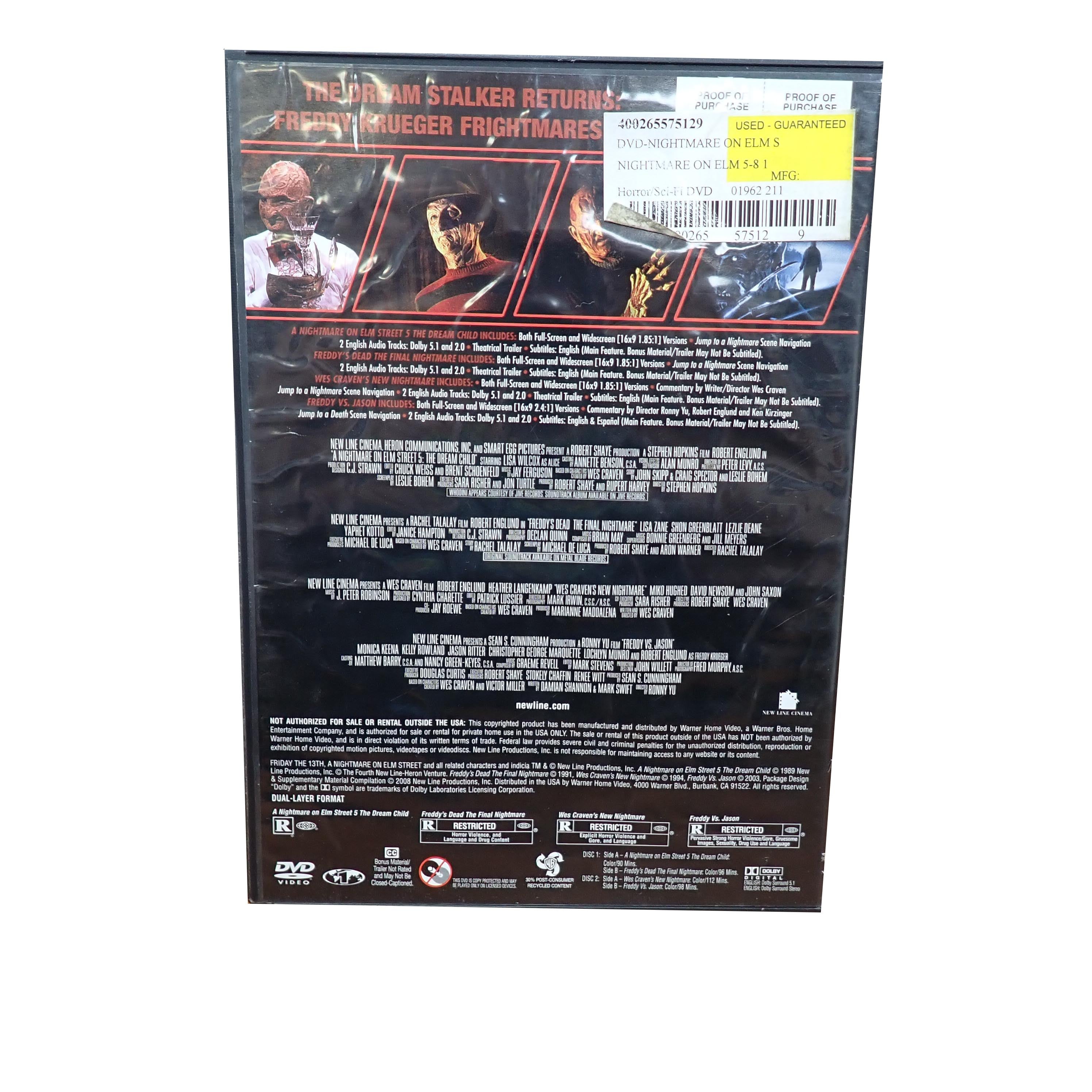 4 Film Favorites: A Nightmare On Elm Street 5-8 - [DVD] (Pre-Owned)