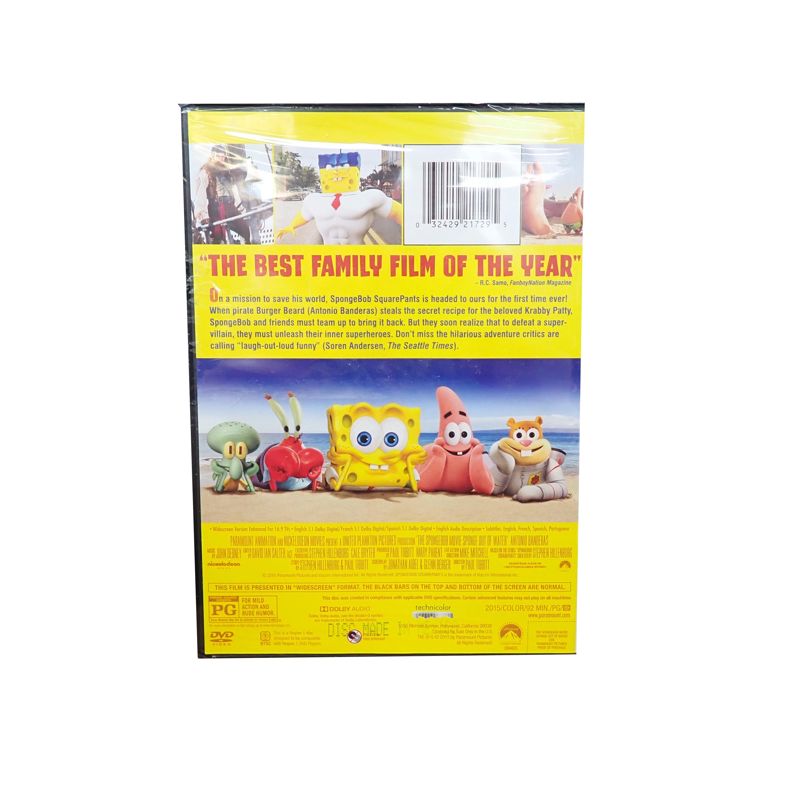 The Spongebob Movie: Sponge Out of Water - [DVD] (Sealed)