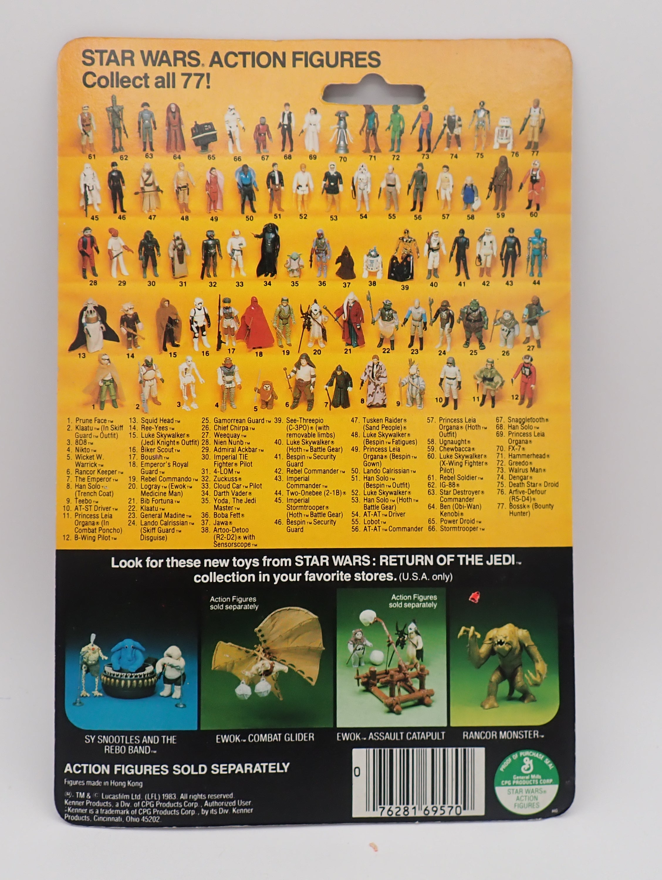 B-Wing Pilot [1983] - 77 Figure Card Back