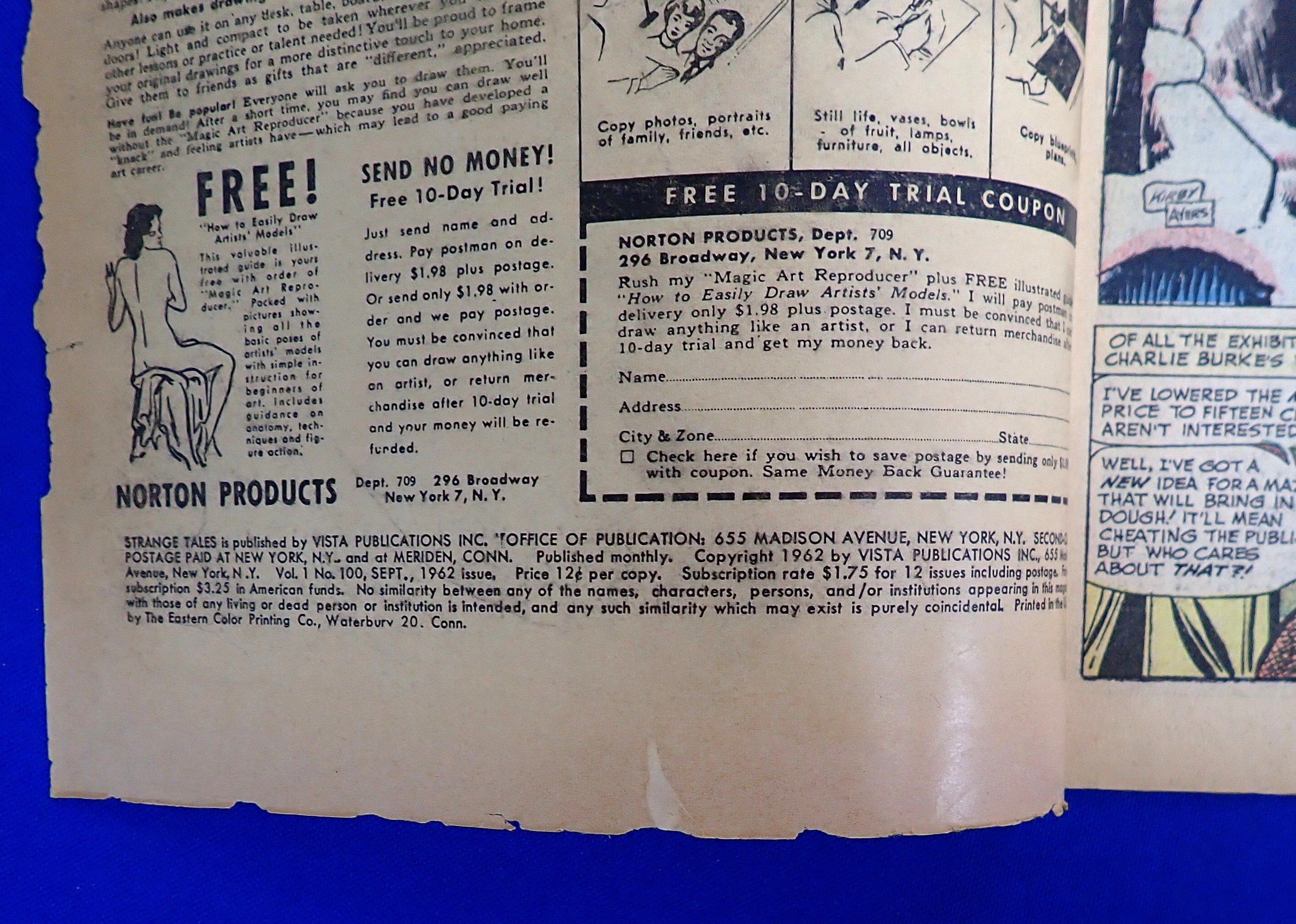 Strange Tales #100 (1962) - G/G+ - (2.0/2.5) - Interior Art of an A-Bomb