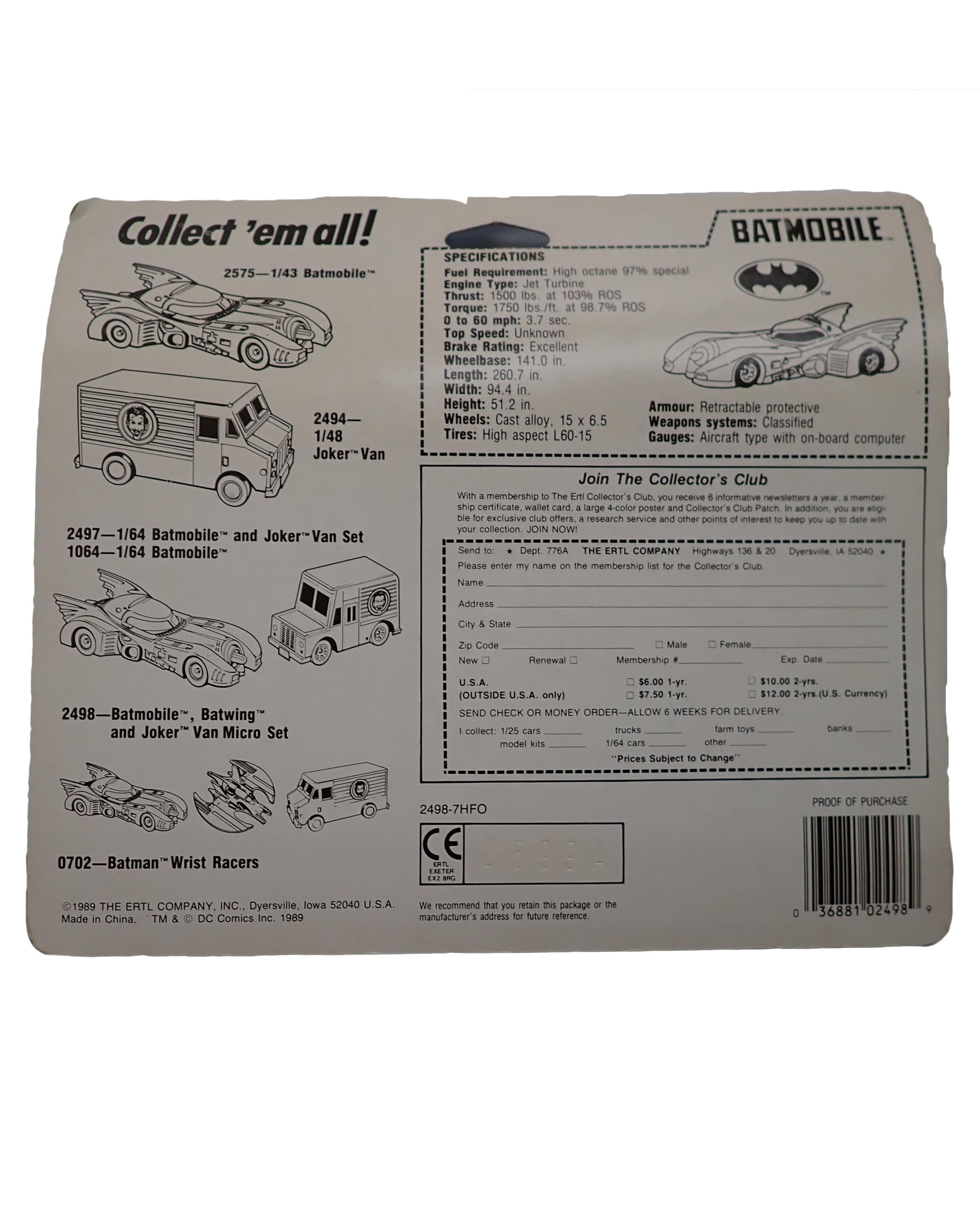 Batmobile Batwing and Joker Van - ERTL Die Cast Metal