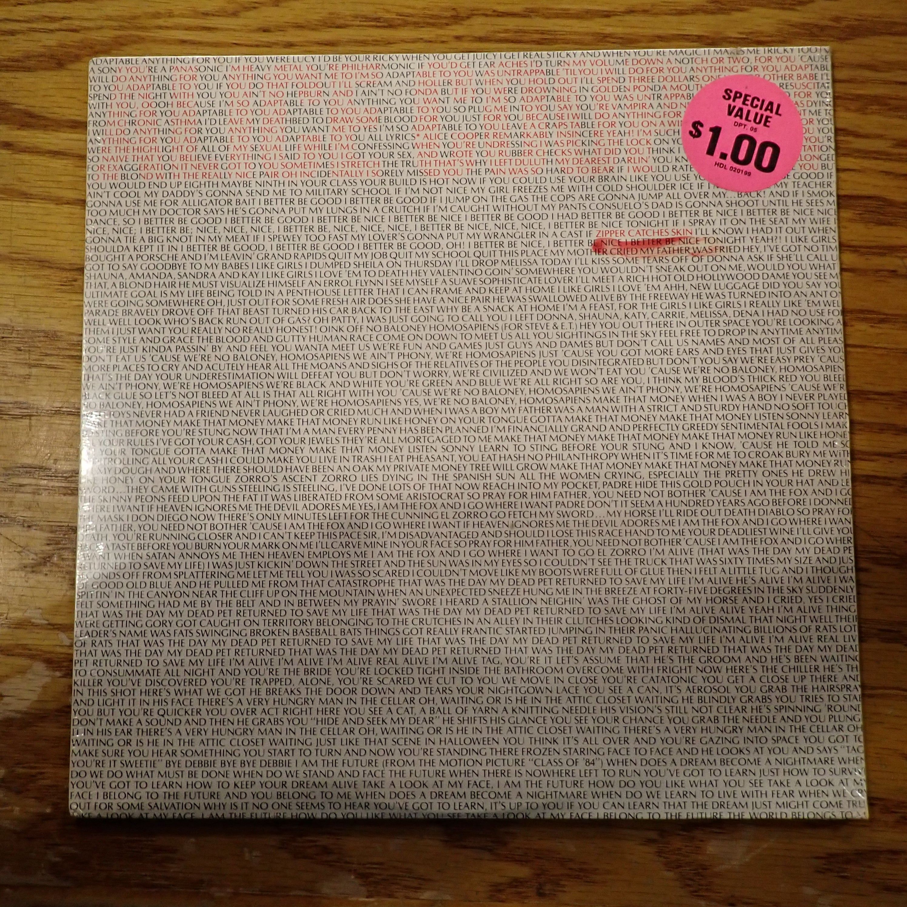 Alice Cooper - Zipper Catches Skin
