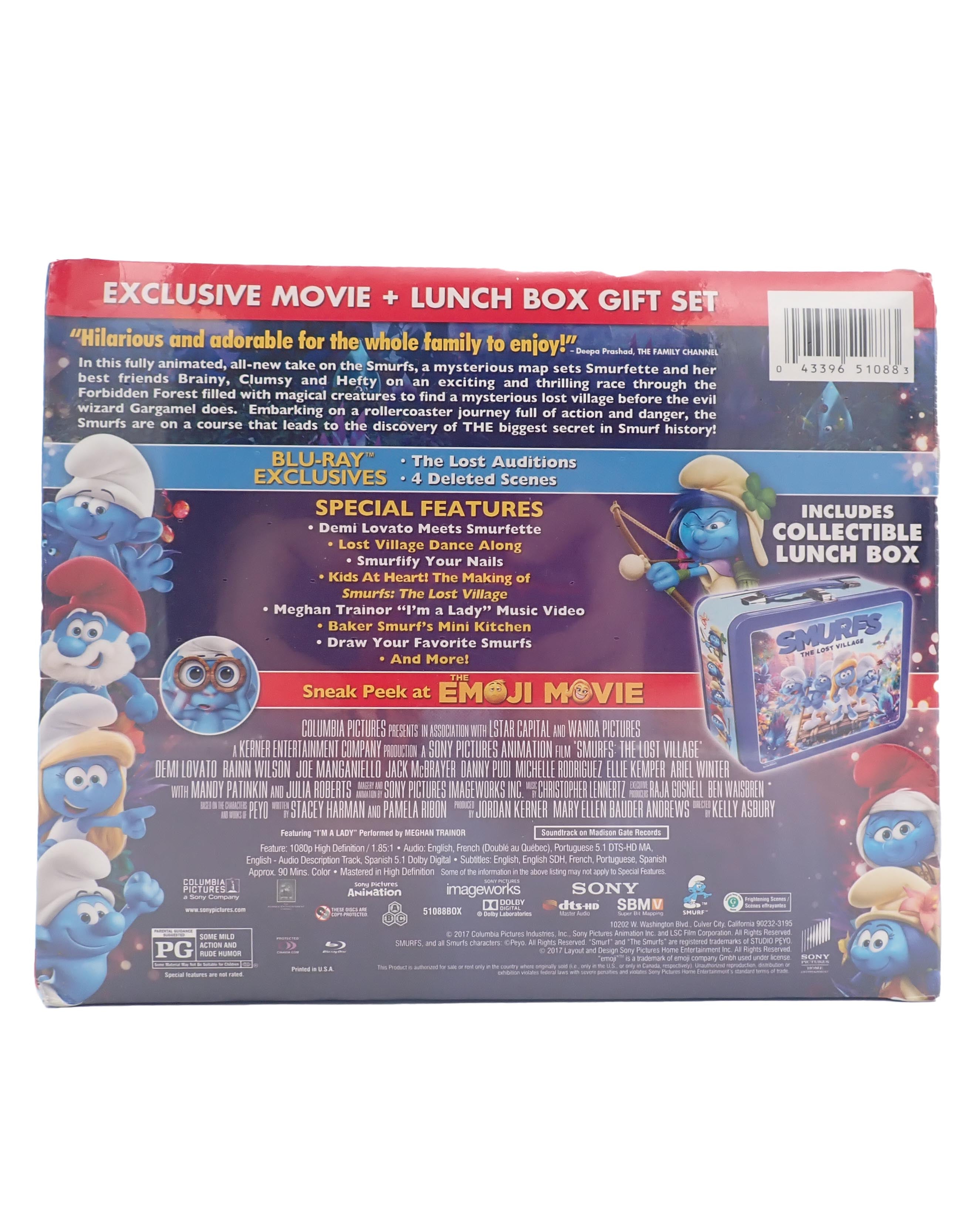 Smurfs the Lost Village Blu-Ray and Digital Lunch Box Gift Set