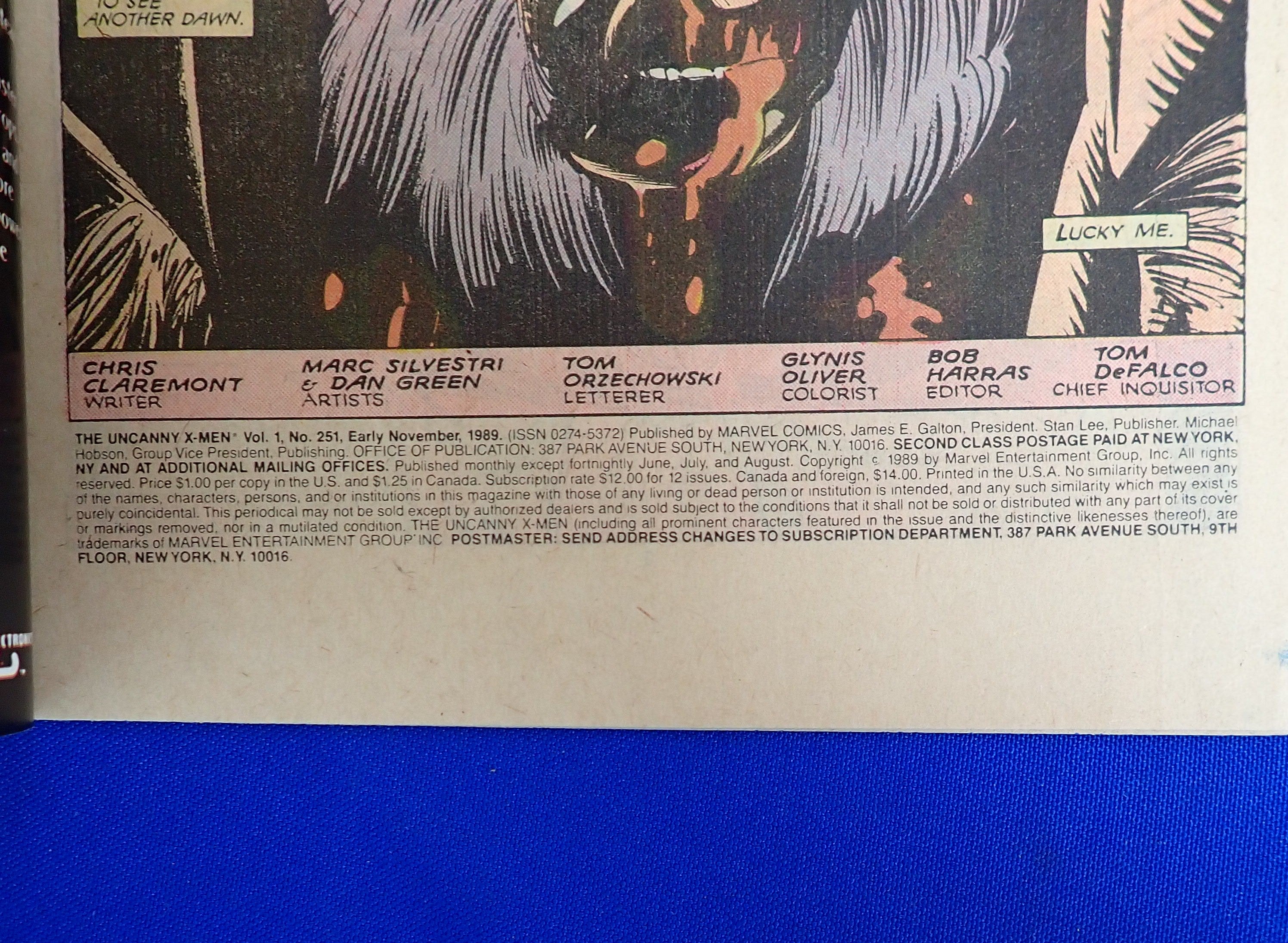Uncanny X-Men #251 (1989) - VF (8.0) - Iconic Marc Silvestri Cover