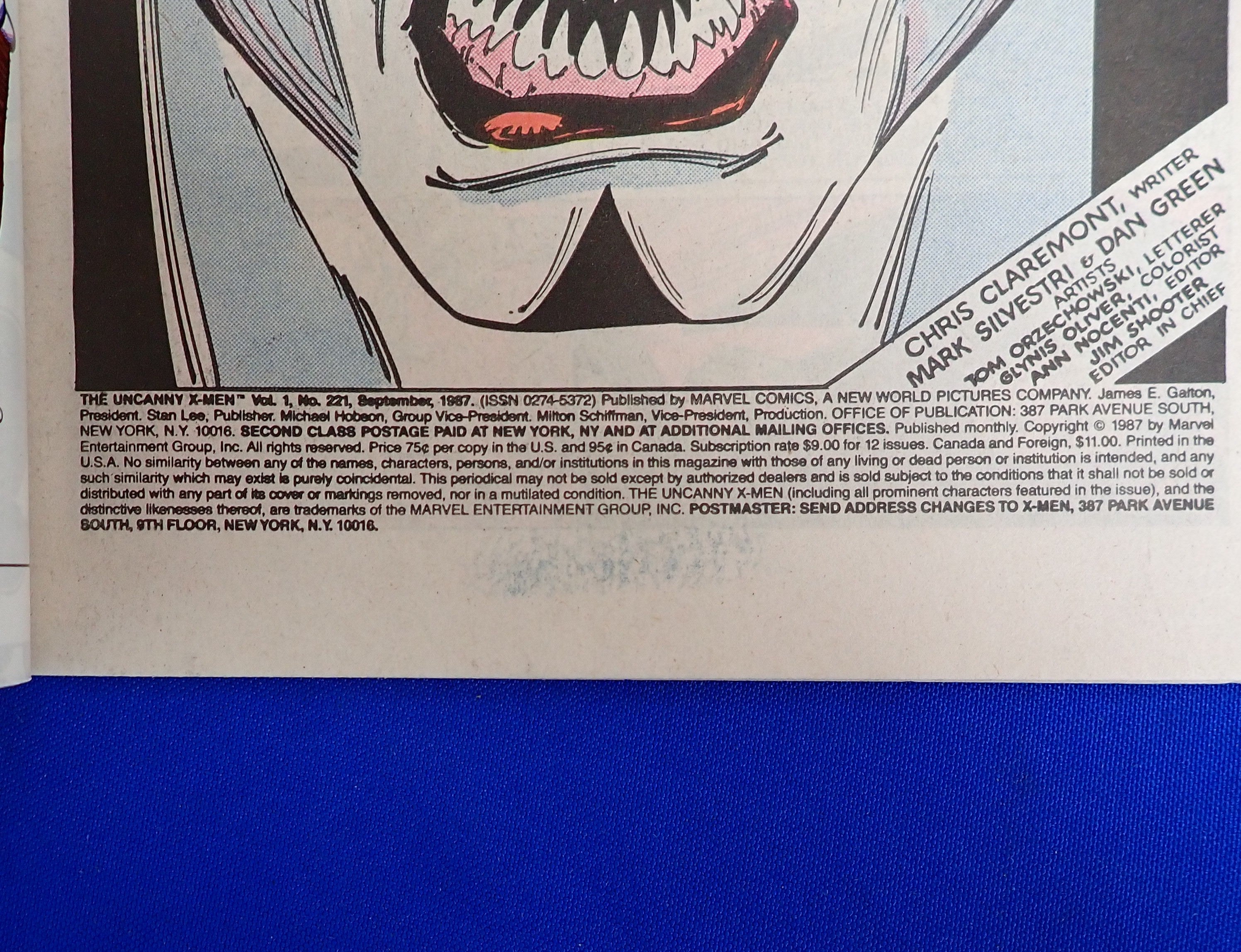 Uncanny X-Men #221 (1987) - VF/NM- (9.0-9.2) - 1st App. Mr. Sinister