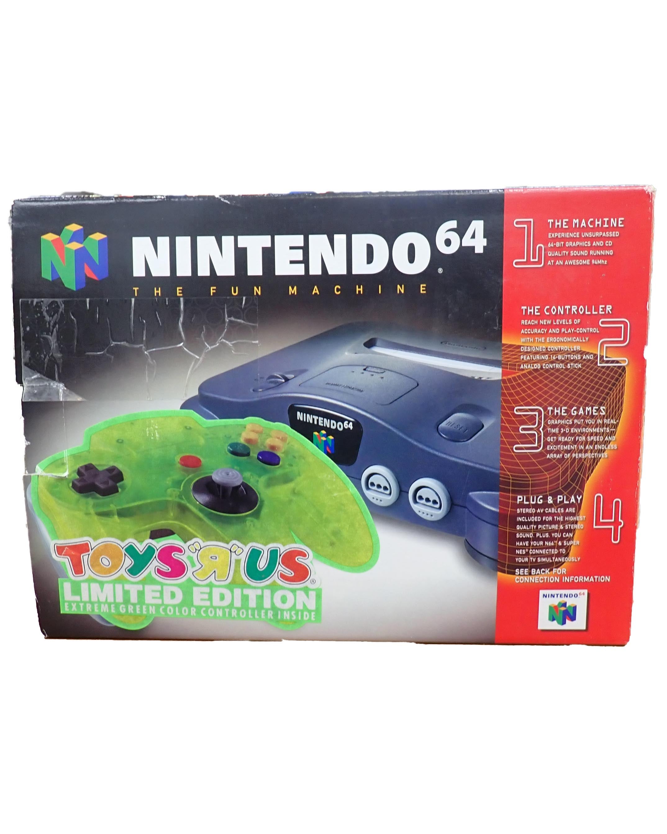 Nintendo 64 System N64 Console - Toys R Us Limited Edition with Extreme Green Controller in Box