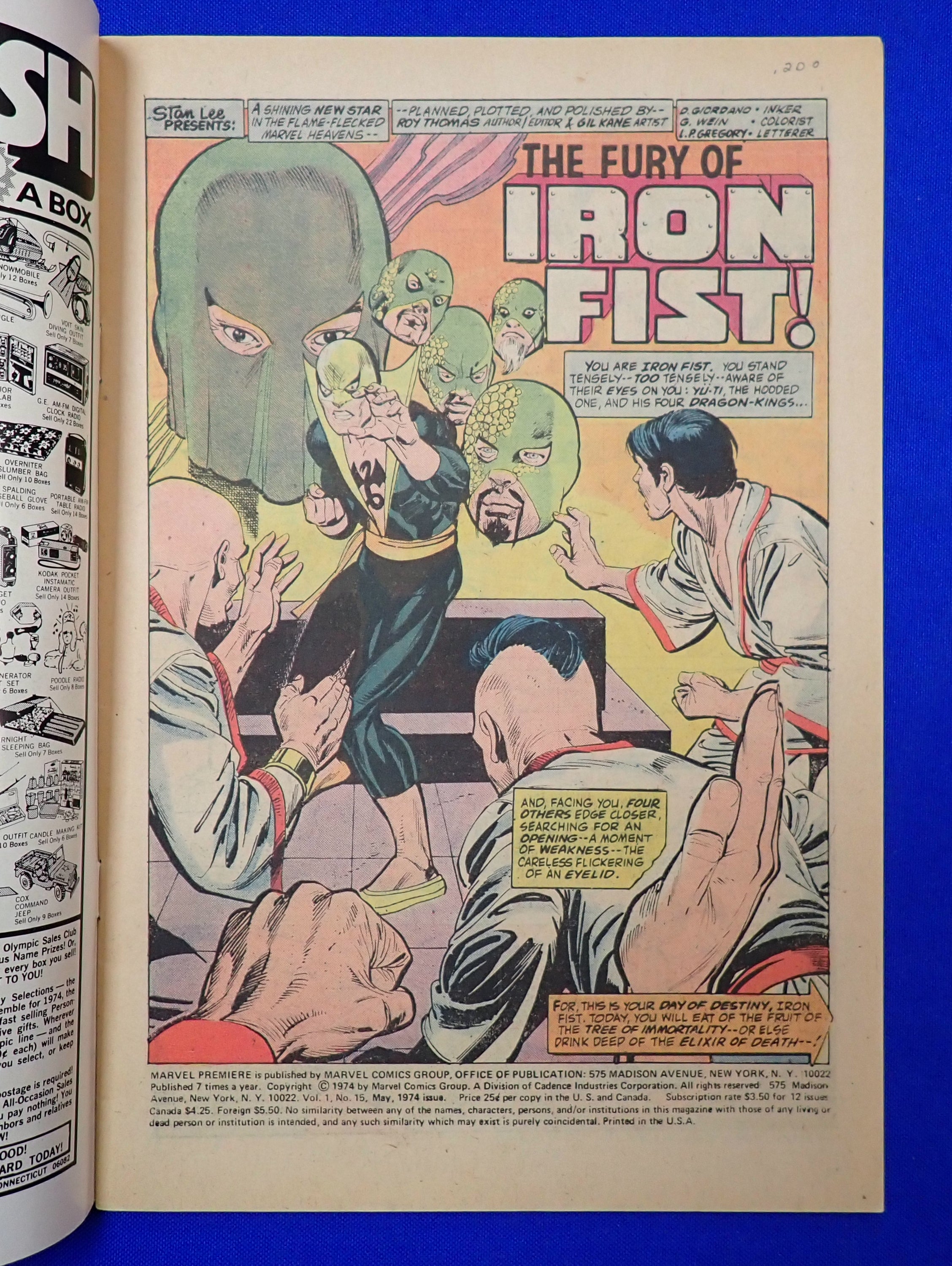 Marvel Premiere #15 (1974) - VF (8.0) - 1st Iron Fist