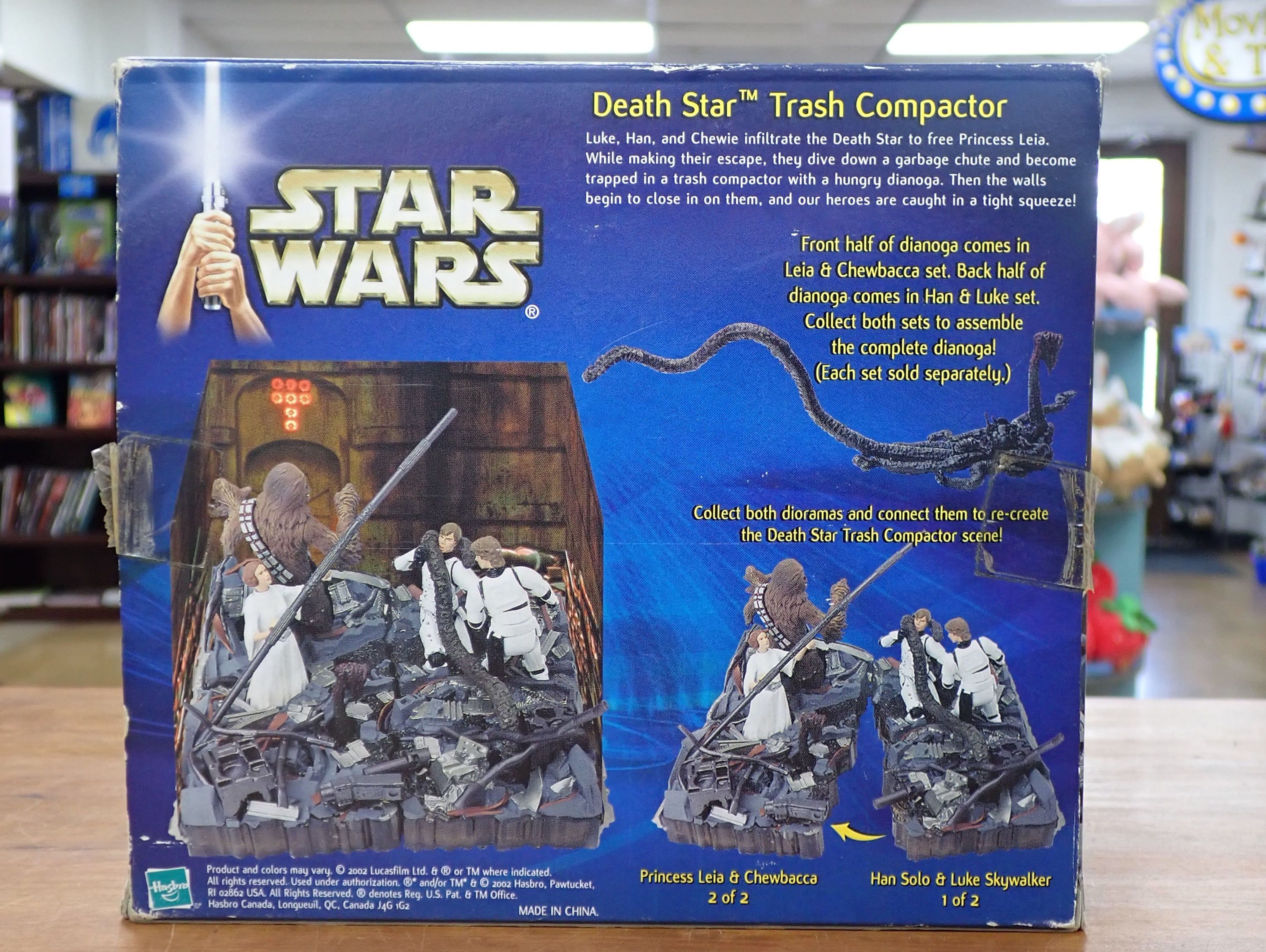 Star Wars A New Hope Hasbro Death Star Trash Compactor Set 2 Chewbacca & Leia