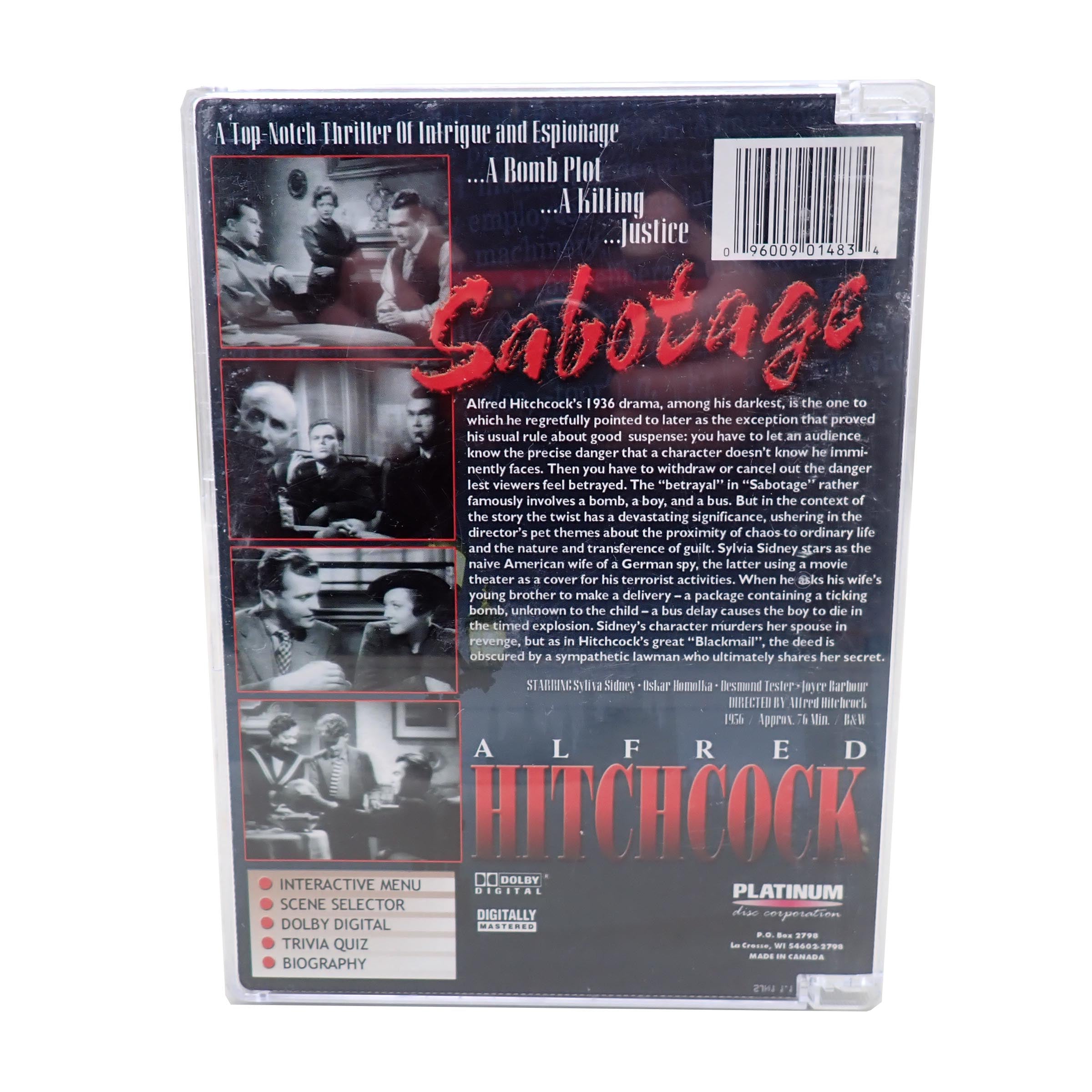 Alfred Hitchcock: Sabotage - [DVD] (Pre-Owned)
