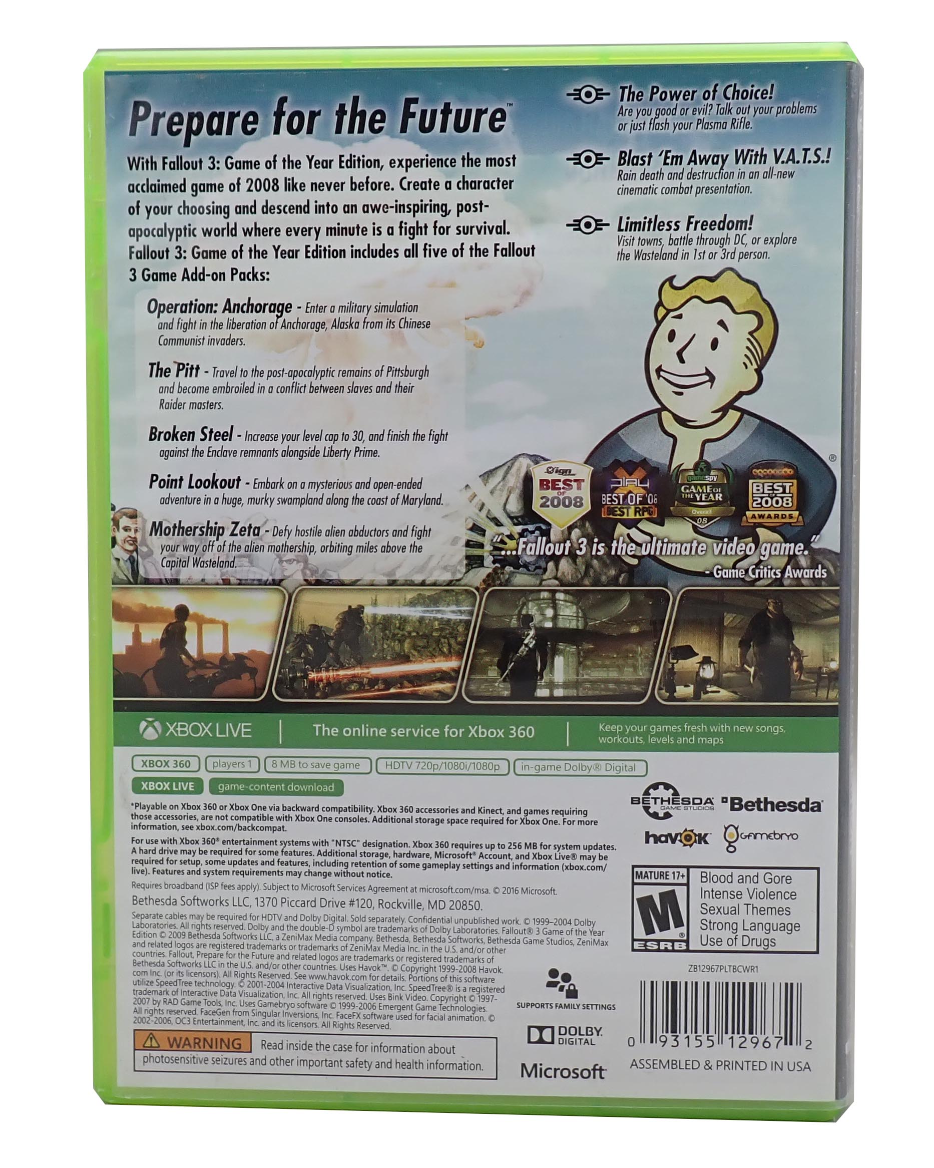 Fallout 3 GOTY Greatest Hits - Xbox One/360