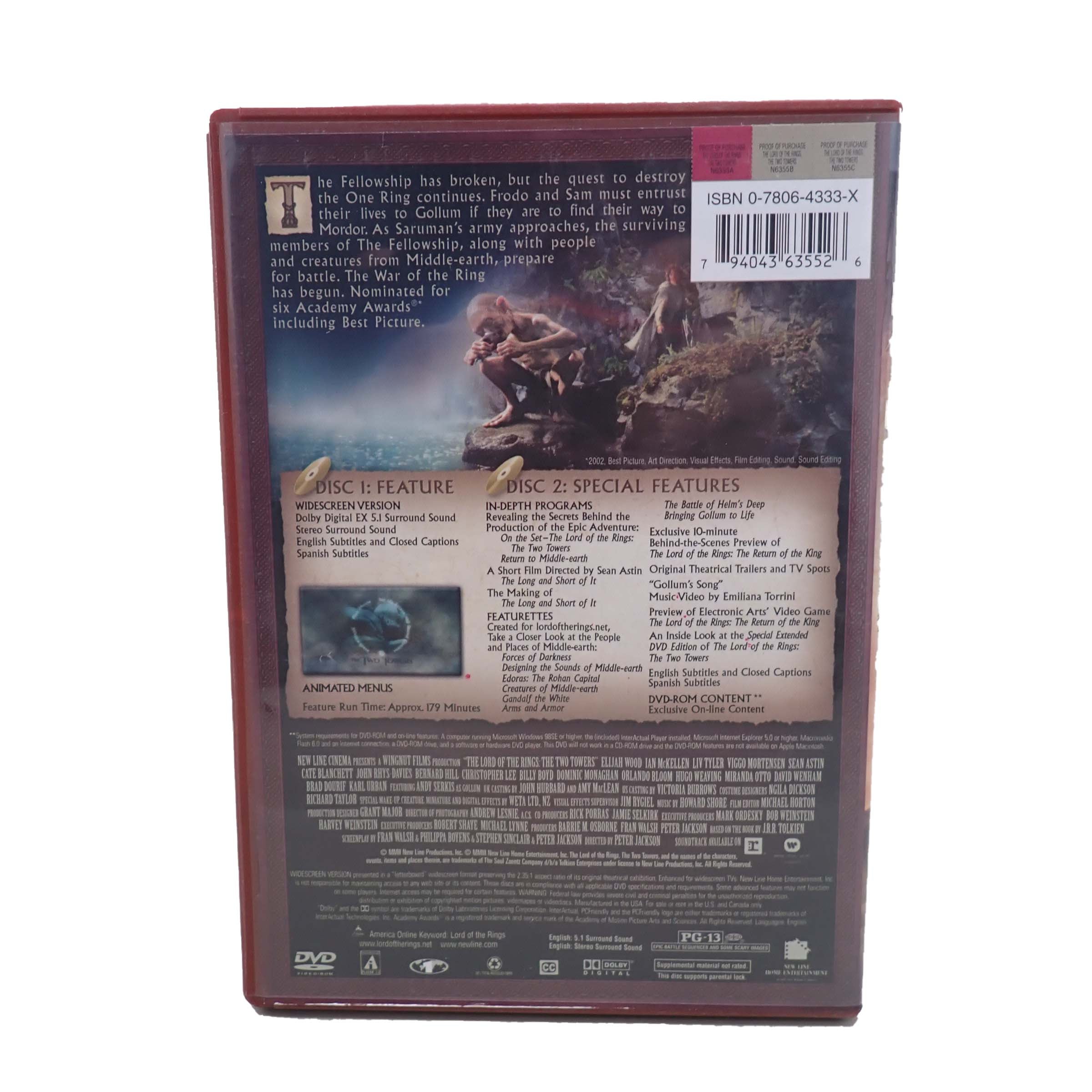 Lord of the Rings: The Two Towers - [DVD] (Pre-Owned)