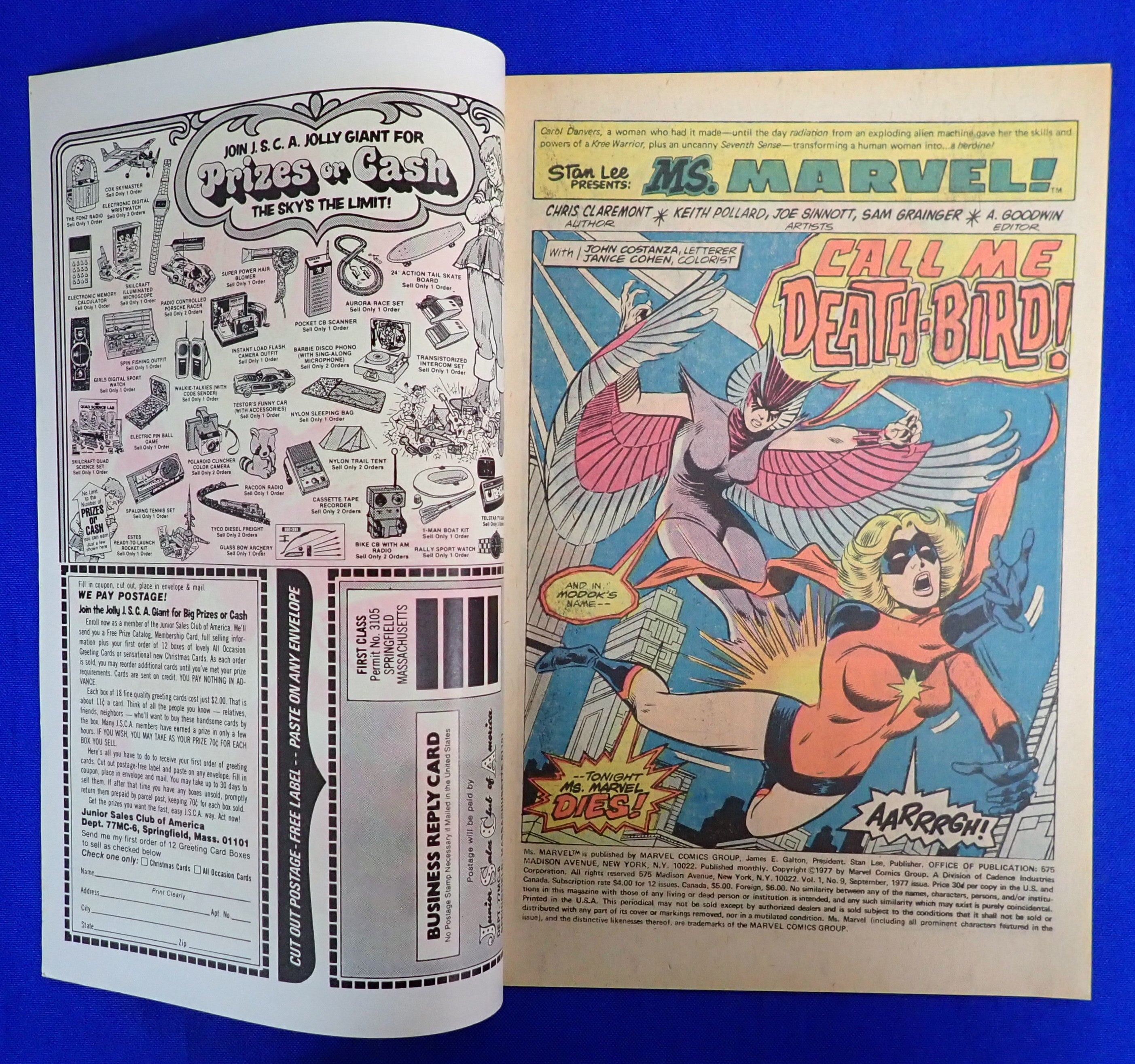 Ms. Marvel #9 (1977) - FN (6.0) - 1st Deathbird