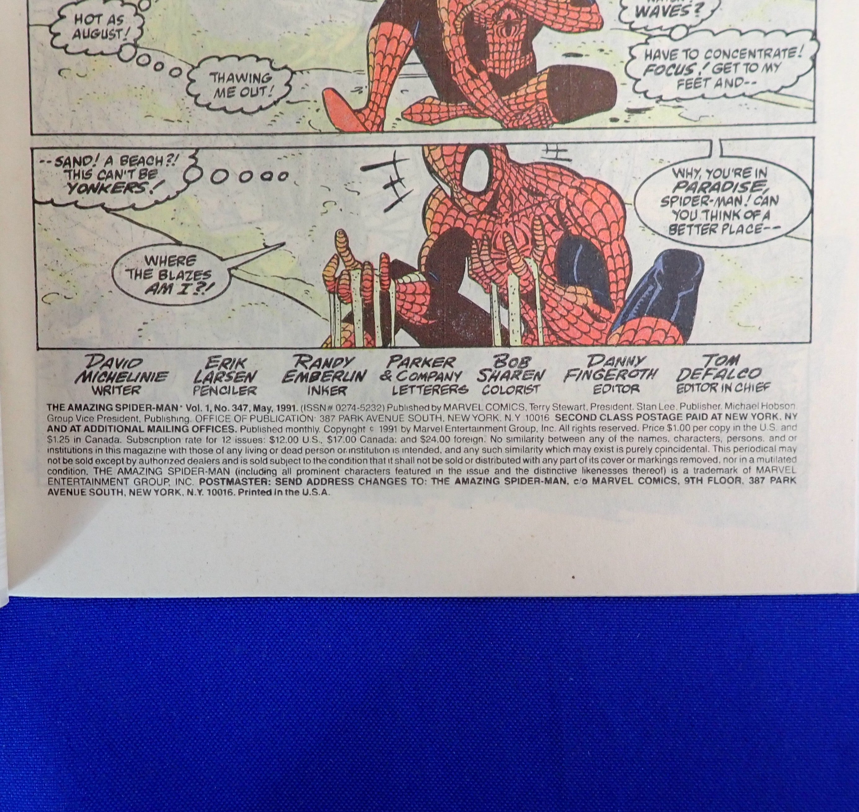 Amazing Spider-Man #347 (1991) - VF/NM (8.5-9.0) - Iconic Erik Larsen Cover