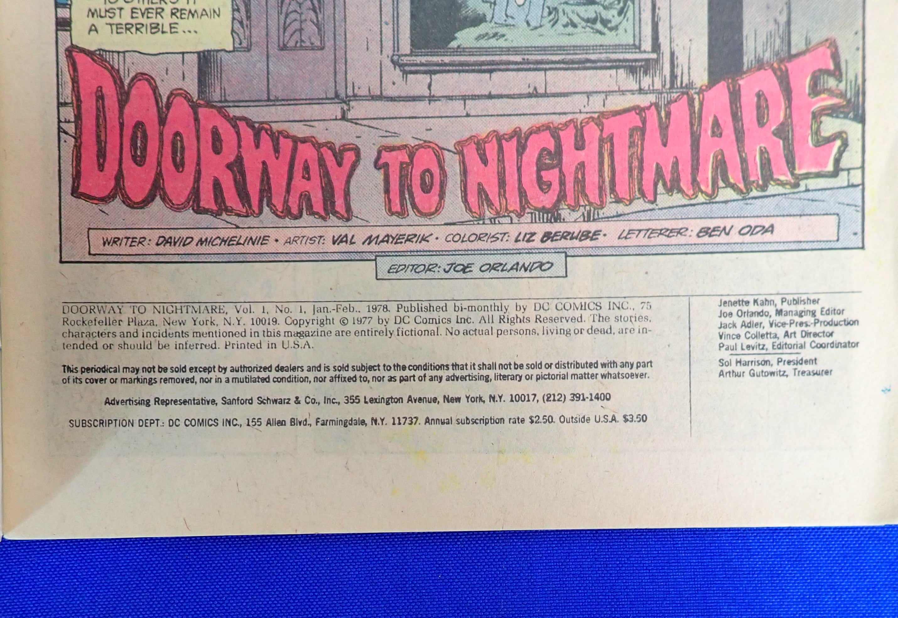 Doorway to Nightmare #1 (1978) - VG/FN- (5.0-5.5) - 1st App. Madame Xanadu