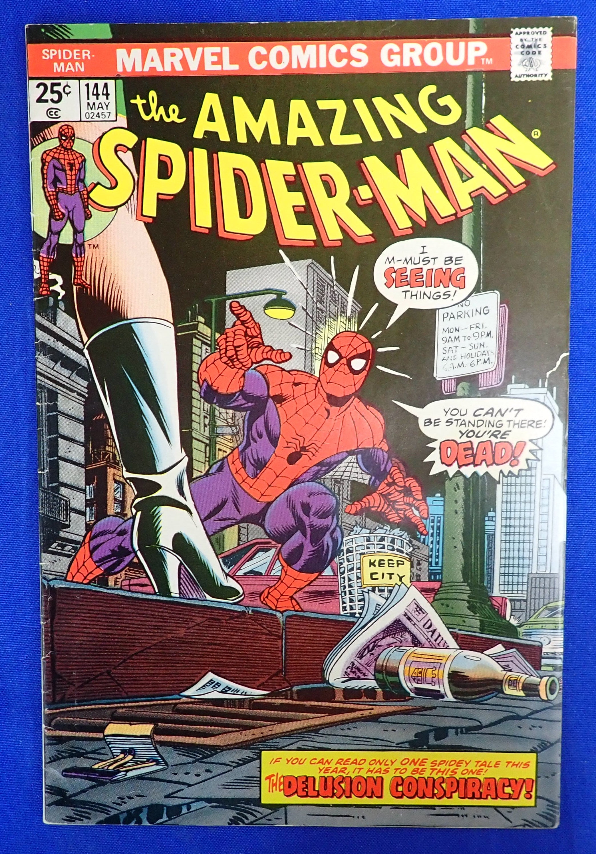 Amazing Spider-Man #144 (1975) - FN+ (6.5) - Mark Jeweler Variant