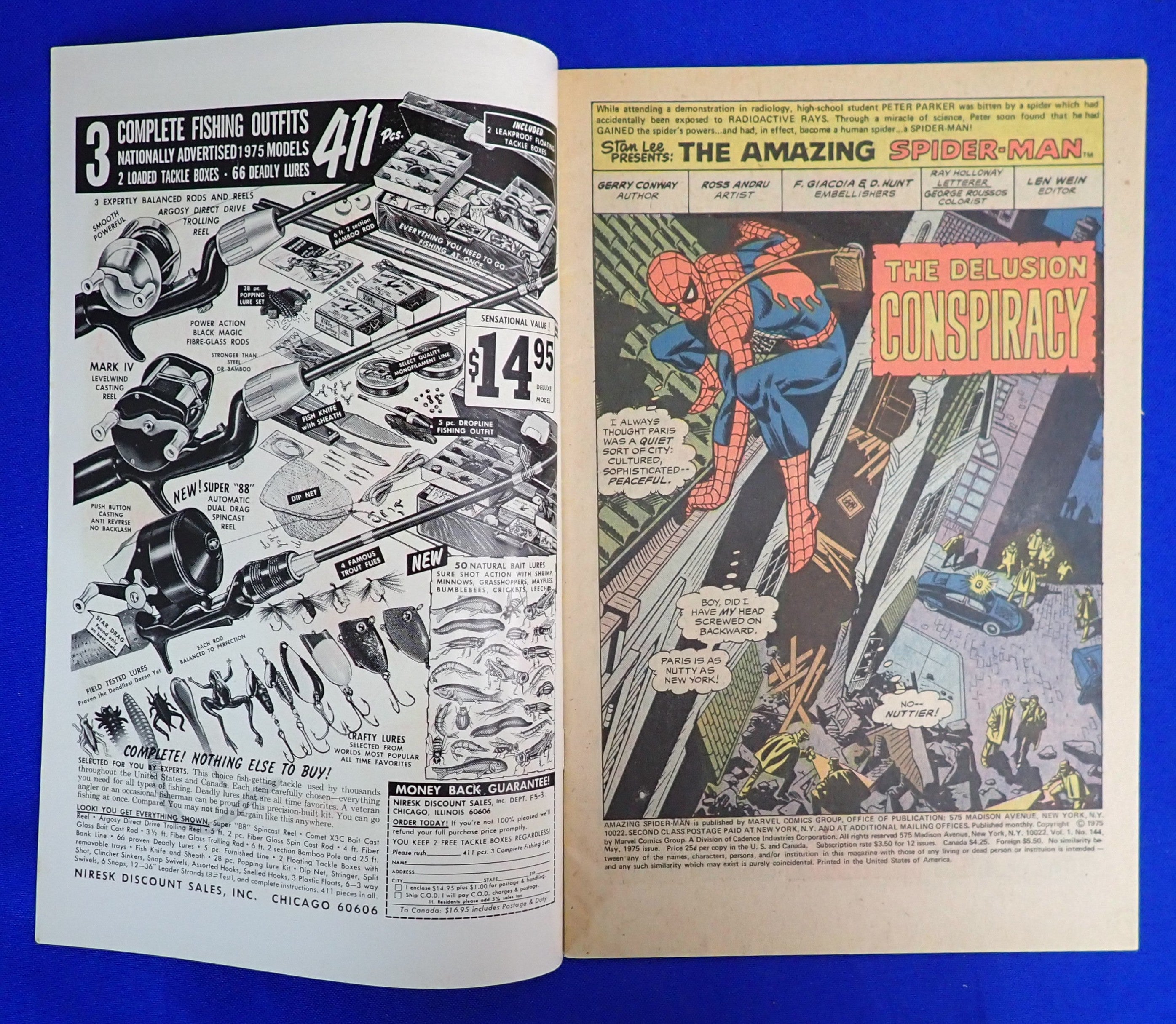 Amazing Spider-Man #144 (1975) - FN+ (6.5) - Mark Jeweler Variant